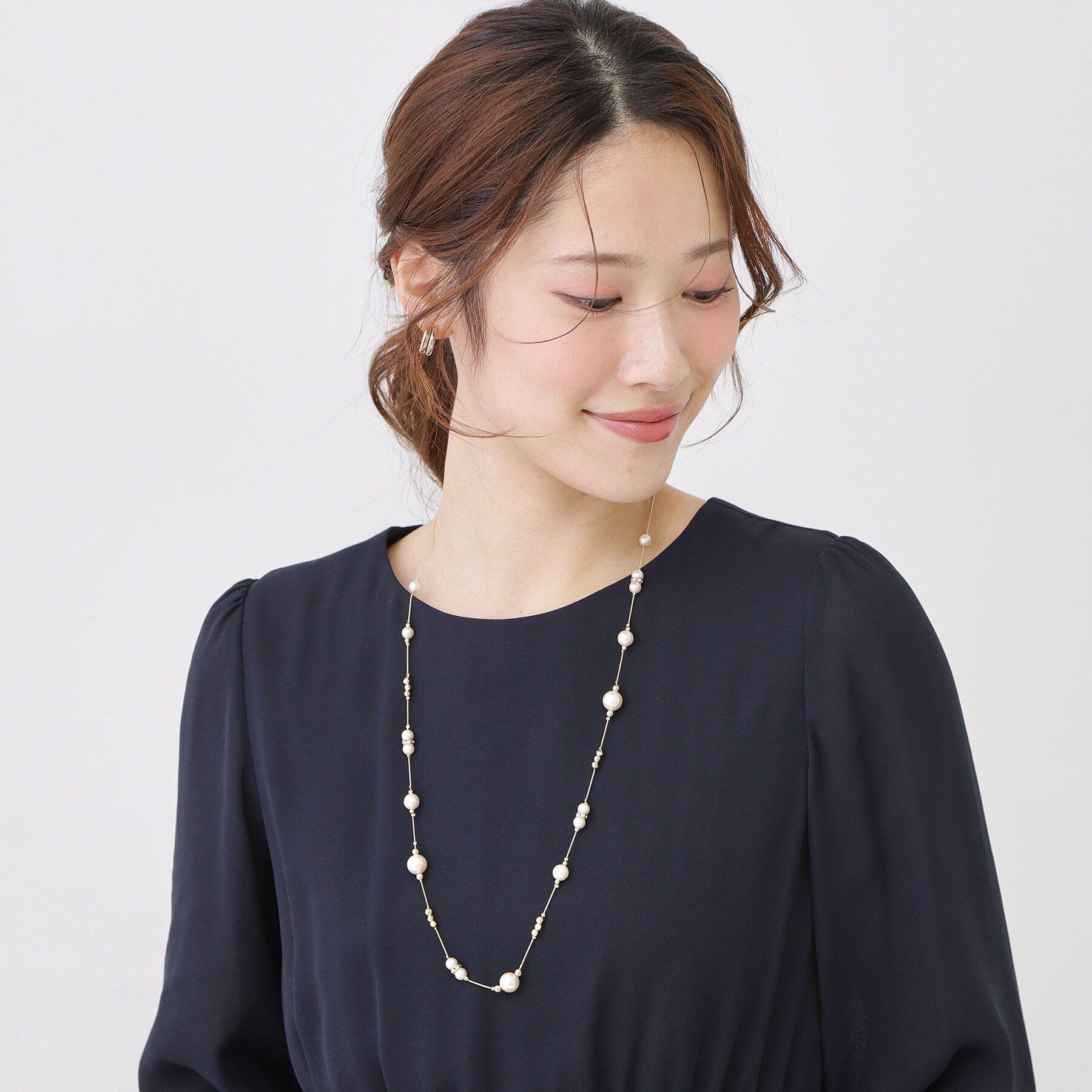COUP DE CHANCE「【セレモニー】ロングパール調ネックレス」|ネックレス|