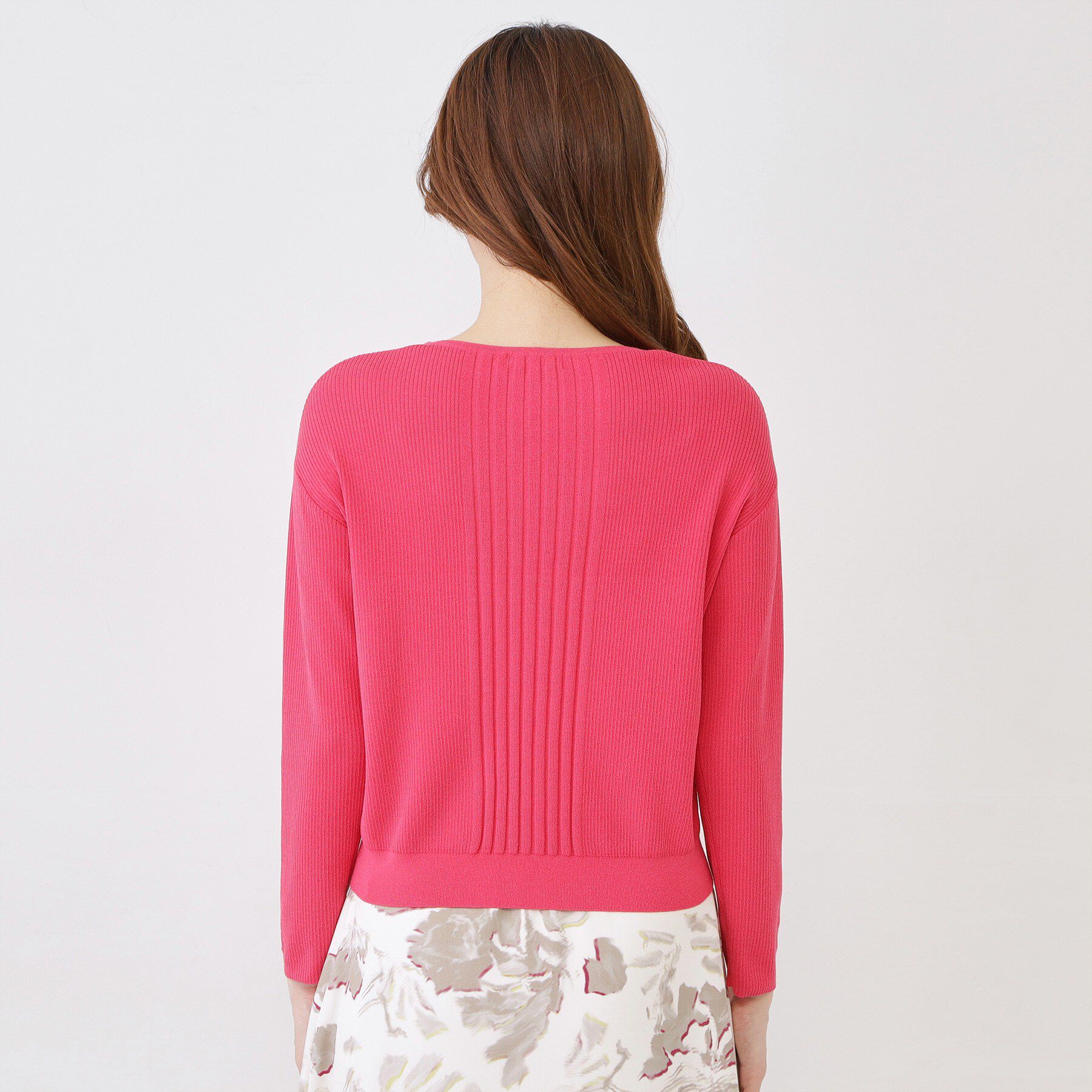 COUP DE CHANCE「【手洗い可／9分袖】リブ風ラインニット」|ニット・セーター|