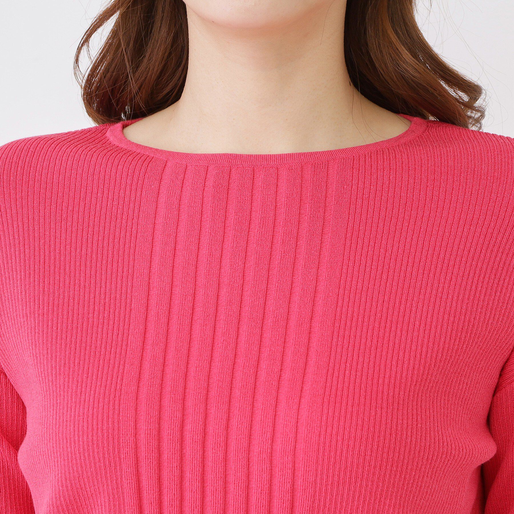 COUP DE CHANCE「【手洗い可／9分袖】リブ風ラインニット」|ニット・セーター|