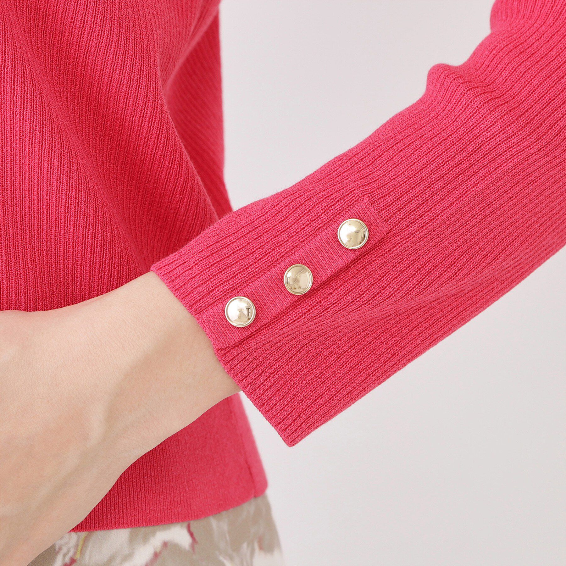 COUP DE CHANCE「【手洗い可／9分袖】リブ風ラインニット」|ニット・セーター|