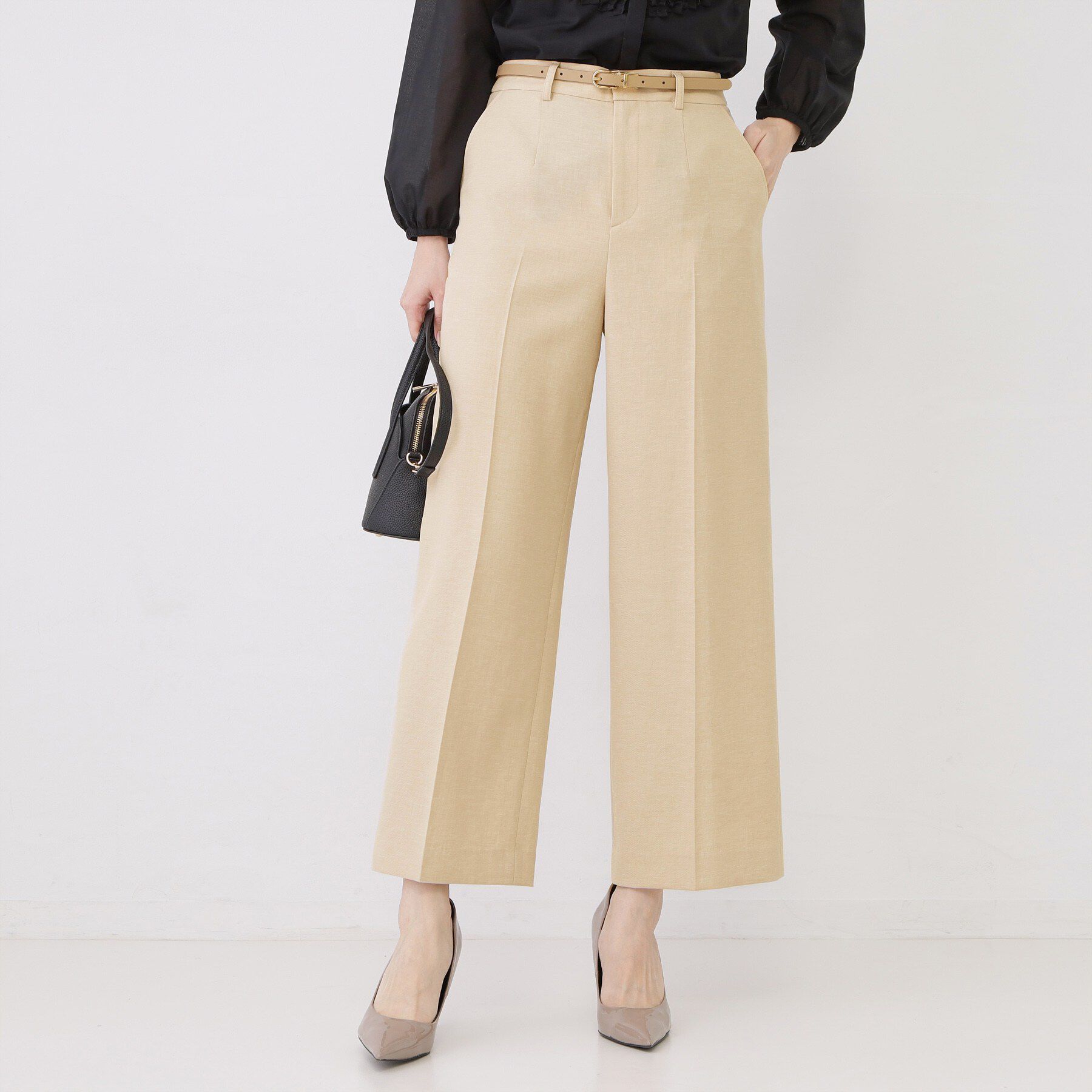 COUP DE CHANCE「【手洗い可／日本製／セットアップ可】セミワイドパンツ」|その他|ベージュ(052)