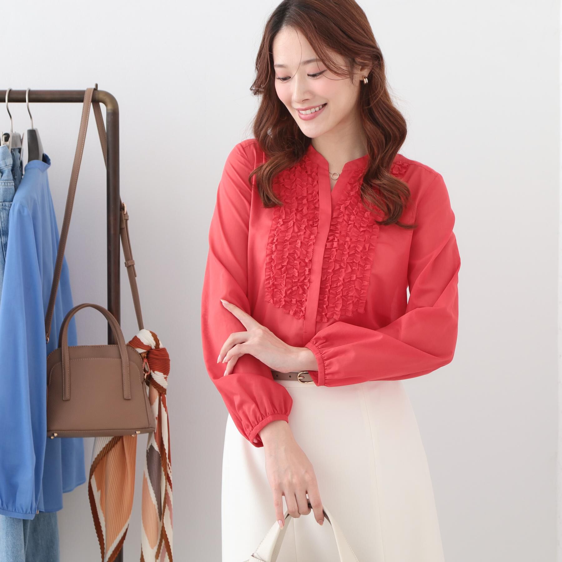 COUP DE CHANCE「【手洗い可/きれいめ】シアーローンフリルブラウス」|シャツ・ブラウス|