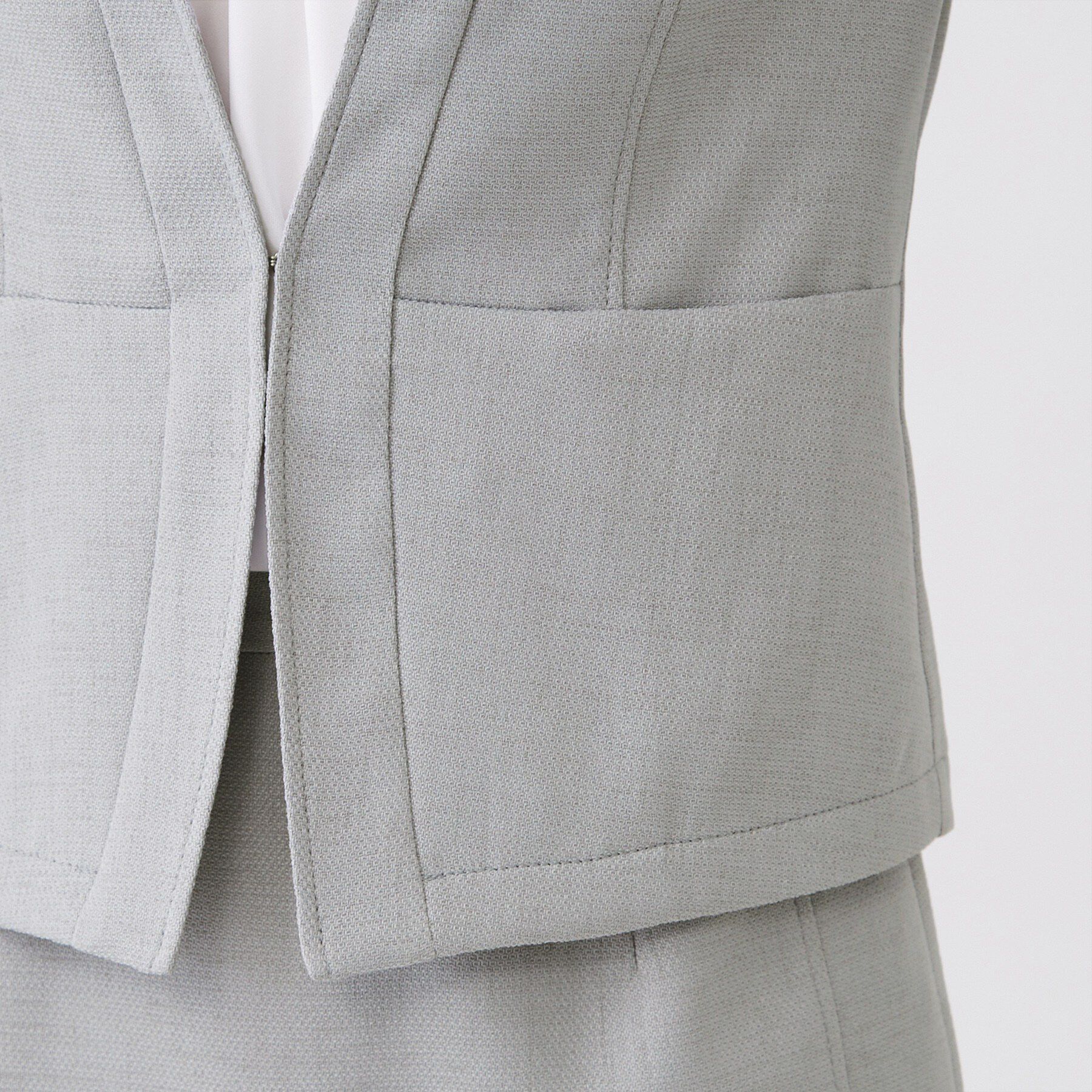 COUP DE CHANCE「【手洗い可／日本製／UVケア】リネンライク カラーレスジャケット」|ノーカラージャケット|