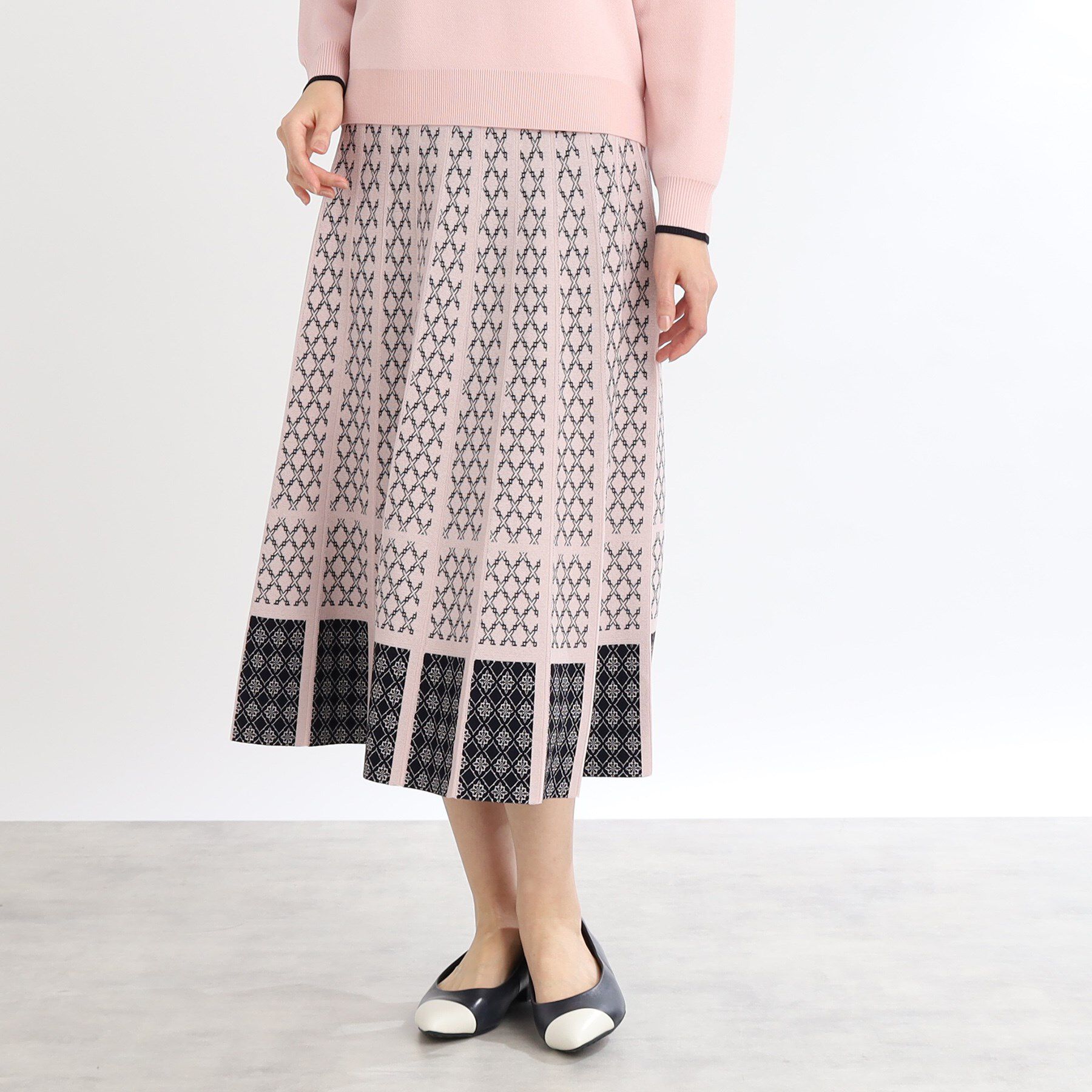 Reflect「【WEB限定カラーあり／ウエスト紐調節／セットアップ可】ジャカードスカート」|スカート|ライトピンク(470