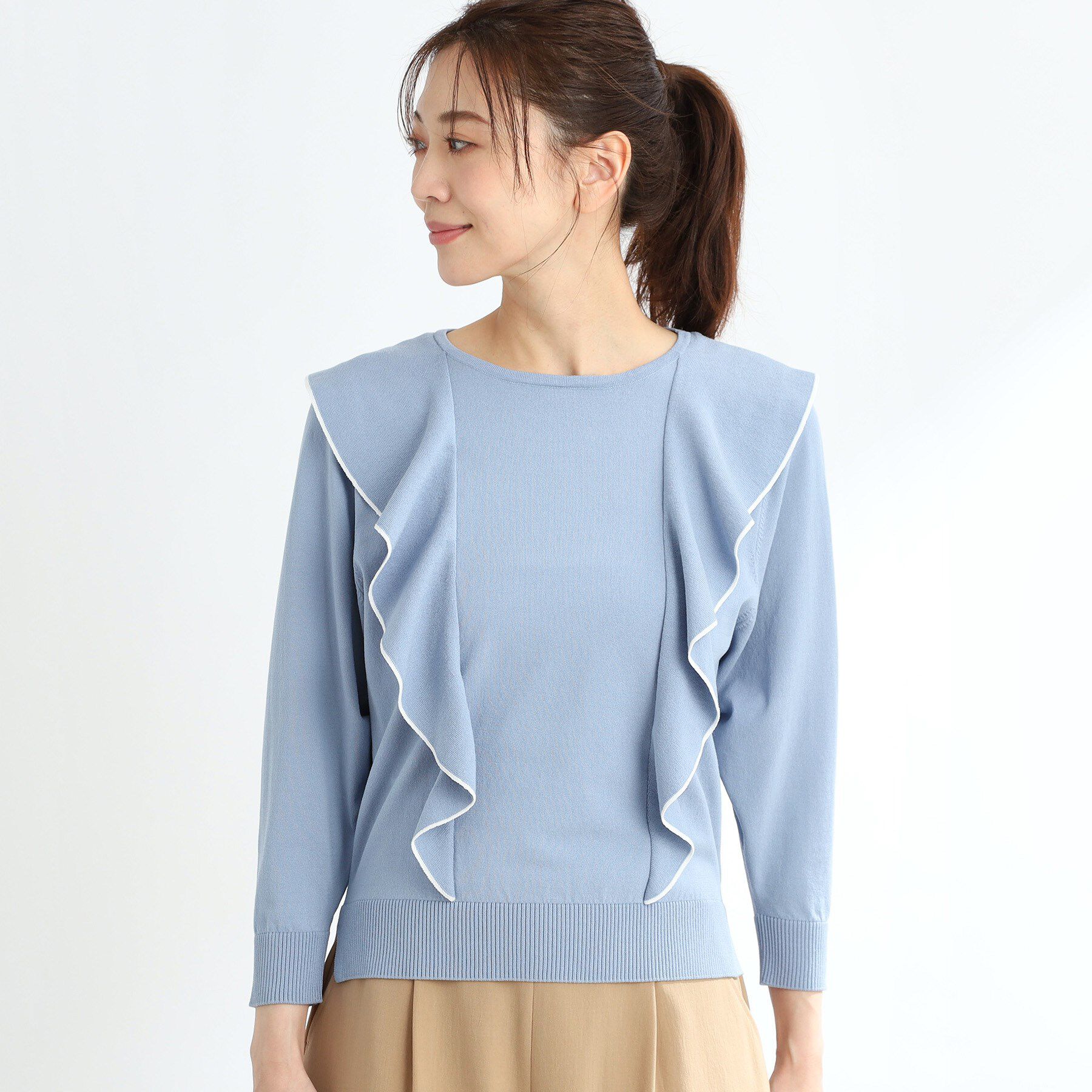 Reflect「ラッフルフリルプルオーバーニット」|ニット・セーター|