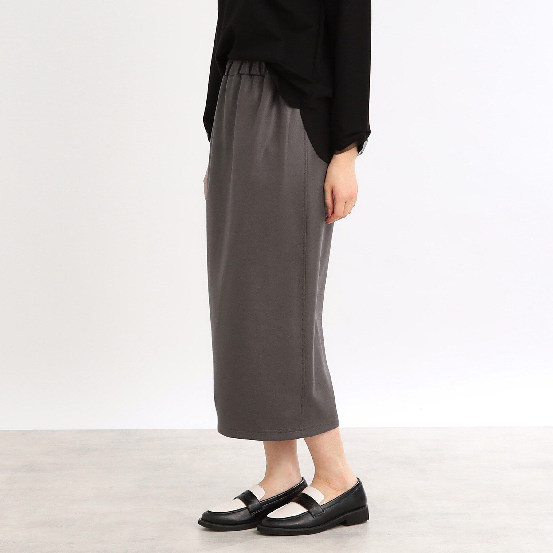 Reflect「【手洗い可／ウエスト総ゴム／細見え】リラクシータイトスカート」|スカート|