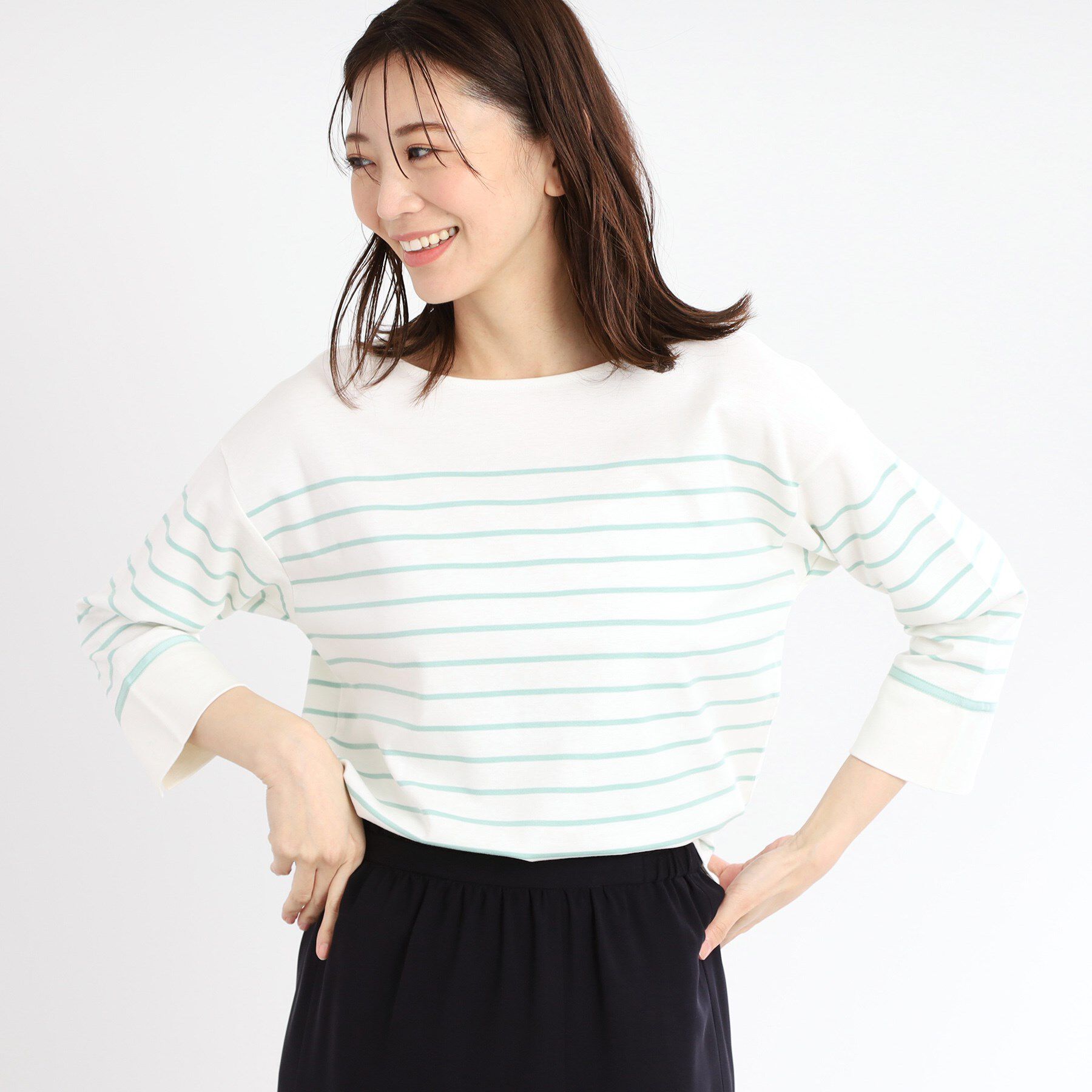 Reflect「【洗える】パネルボーダープルオーバー」|Tシャツ・カットソー|