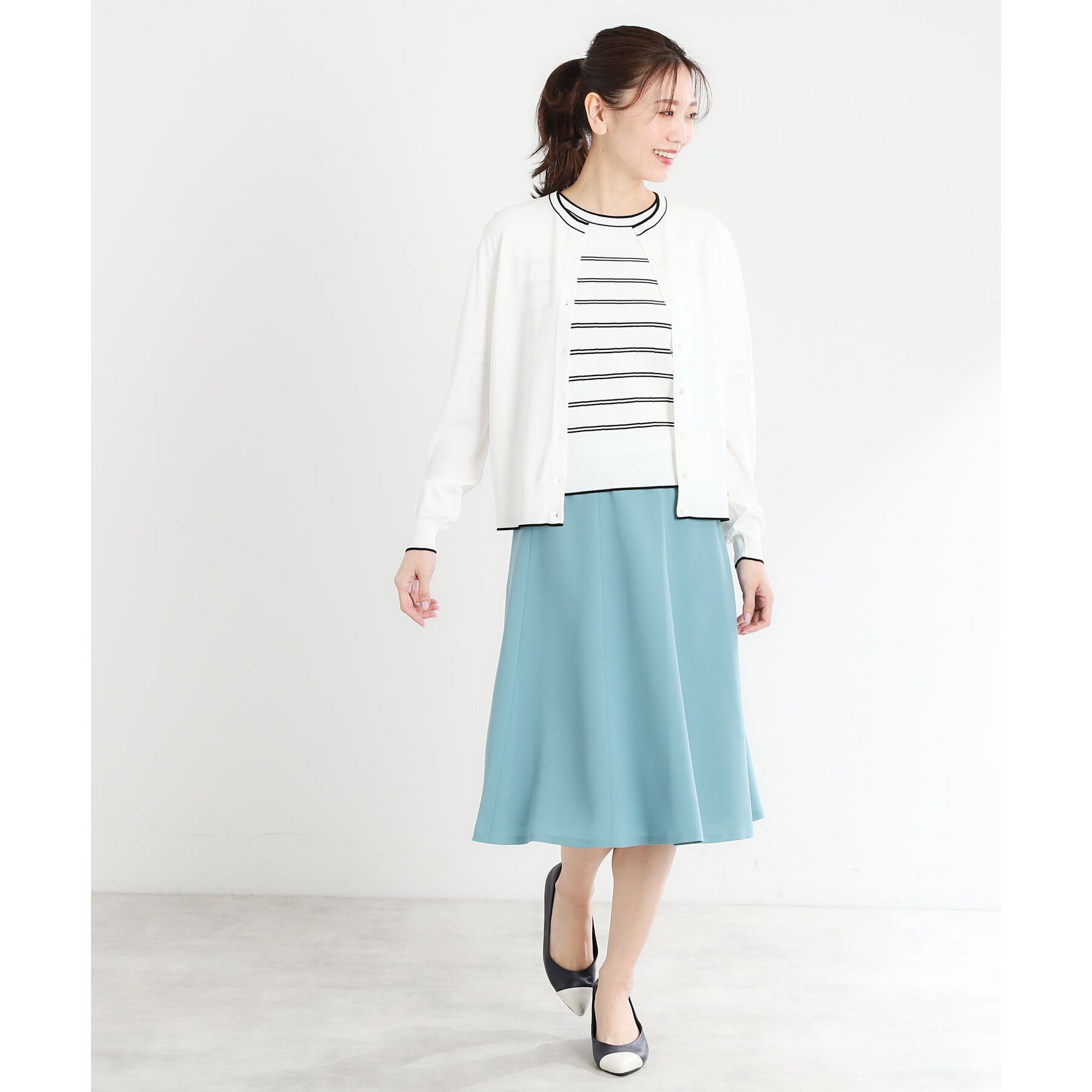 Reflect「【手洗い可／アンサンブル可】バイカラーカーディガン」|カーディガン|