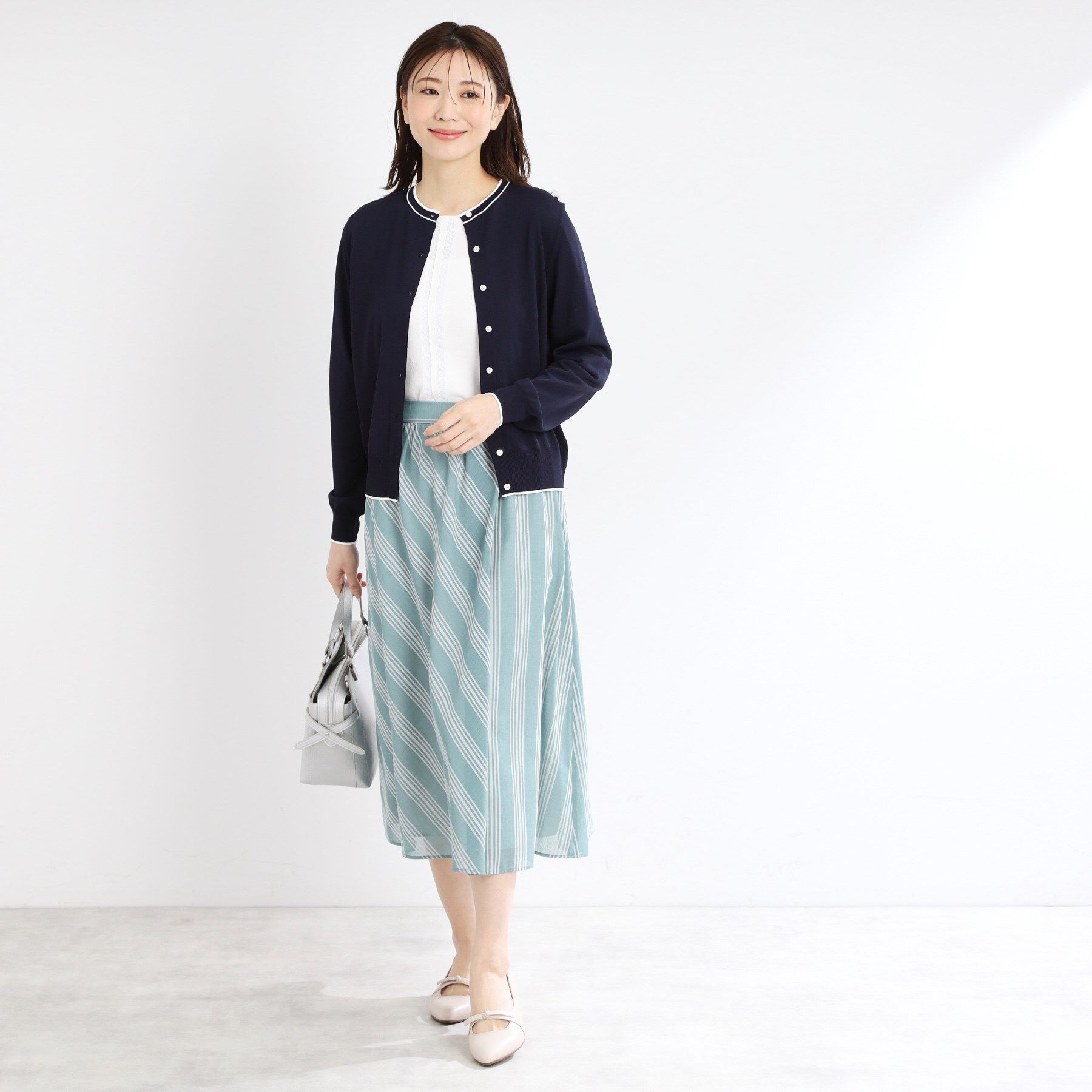 Reflect「【手洗い可／アンサンブル可】バイカラーカーディガン」|カーディガン|