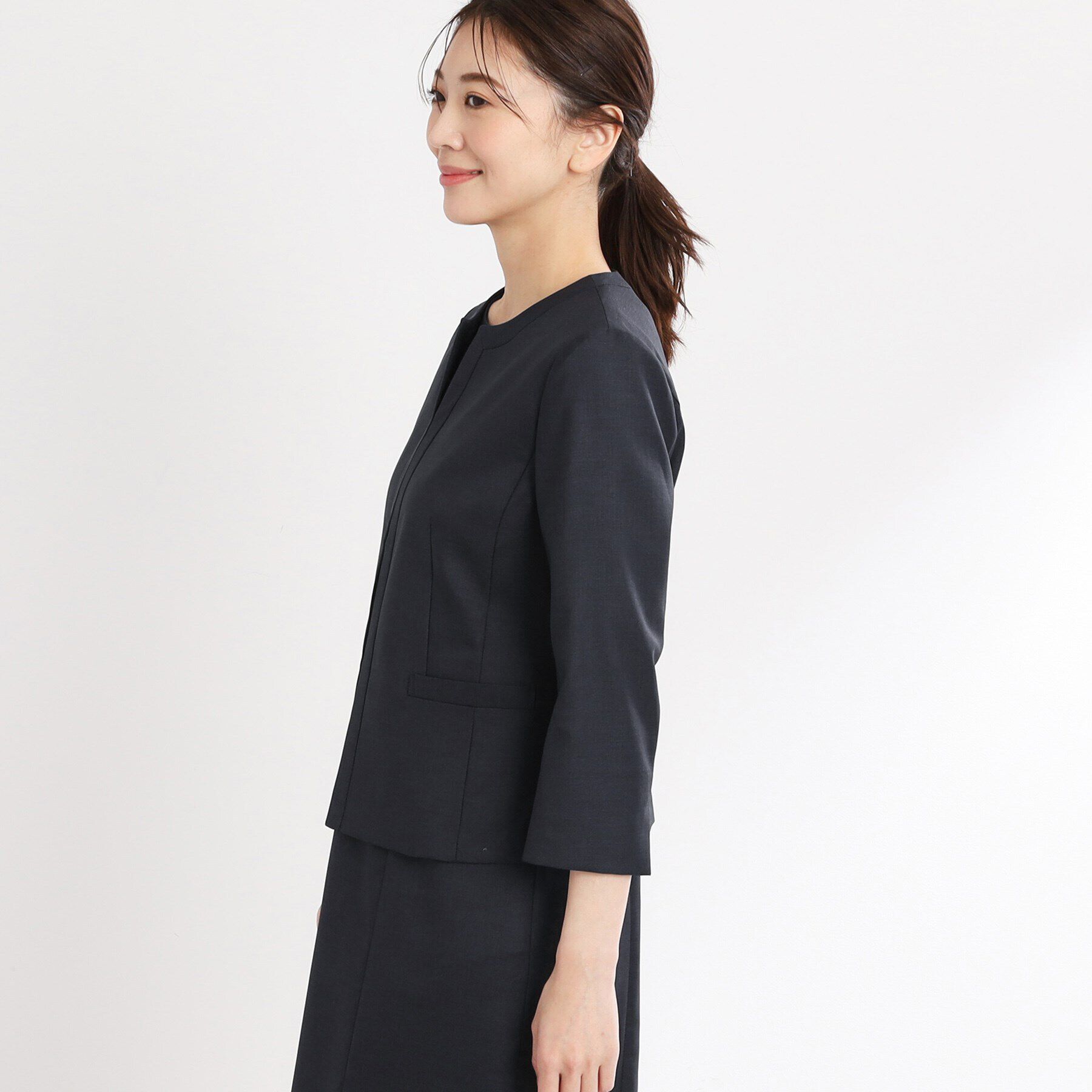 Reflect「【夏SALE／UVカット／接触冷感／洗える／セットアップ可】ドライタッチジャケット」|ノーカラージャケット|