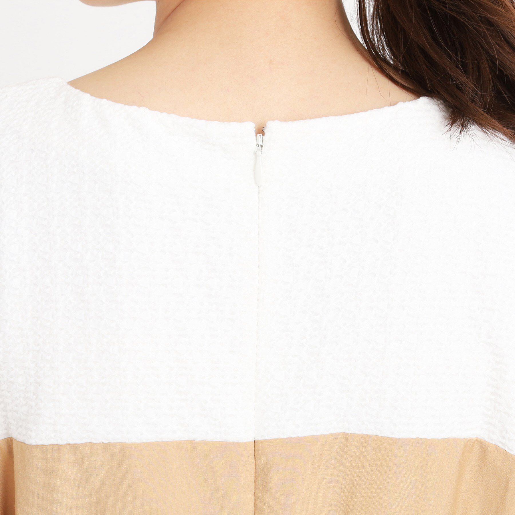 Reflect「【手洗い可／セットアップ可】異素材ミックスワンピース」|ワンピース|