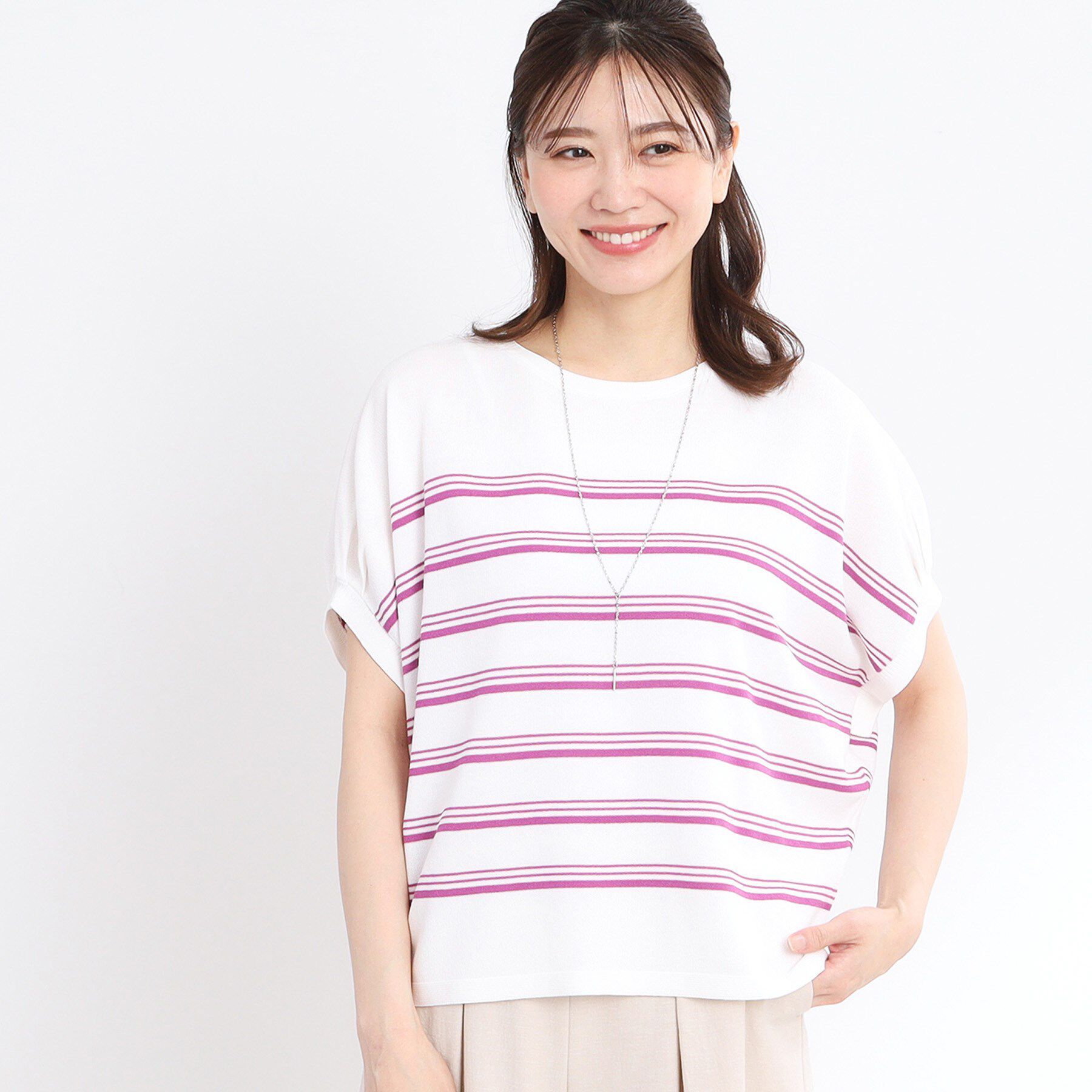 Reflect「【WEB先行カラーあり／手洗い可】スレッドボーダーニット」|ニット・セーター|