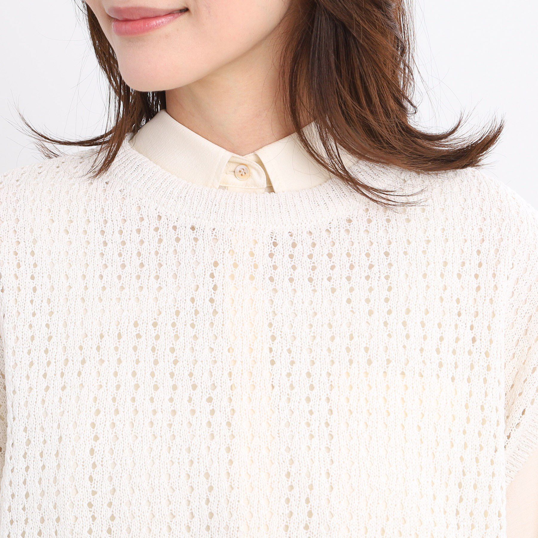 Reflect「【手洗い可】メッシュニットベスト」|ニット・セーター|