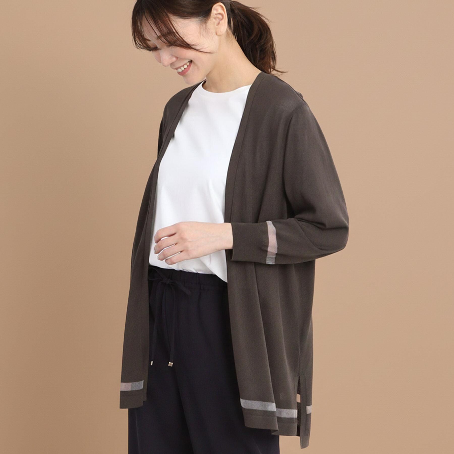 Reflect「【手洗い可】着流しカーディガン」|カーディガン|ブラウン(044)