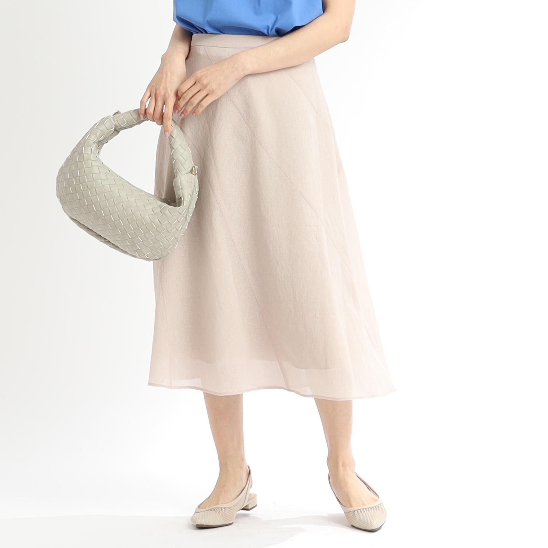 Reflect「【手洗い可】シアーガーゼフレアスカート」|スカート|ピンクベージュ(05