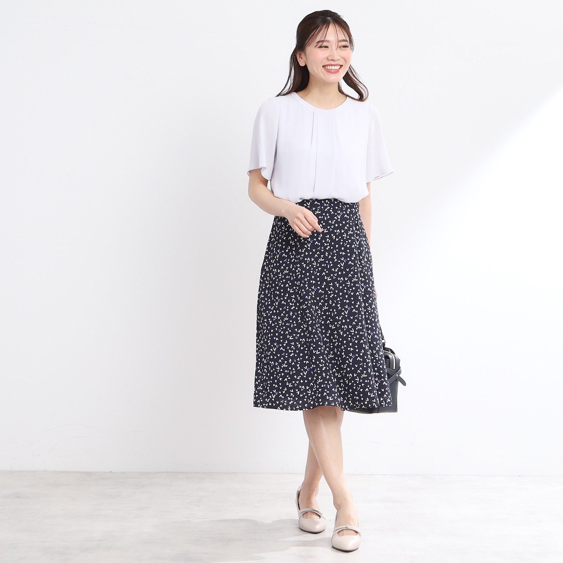 Reflect「【マシンウォッシュ可／セットアップ可】Aラインプリントスカート」|スカート|