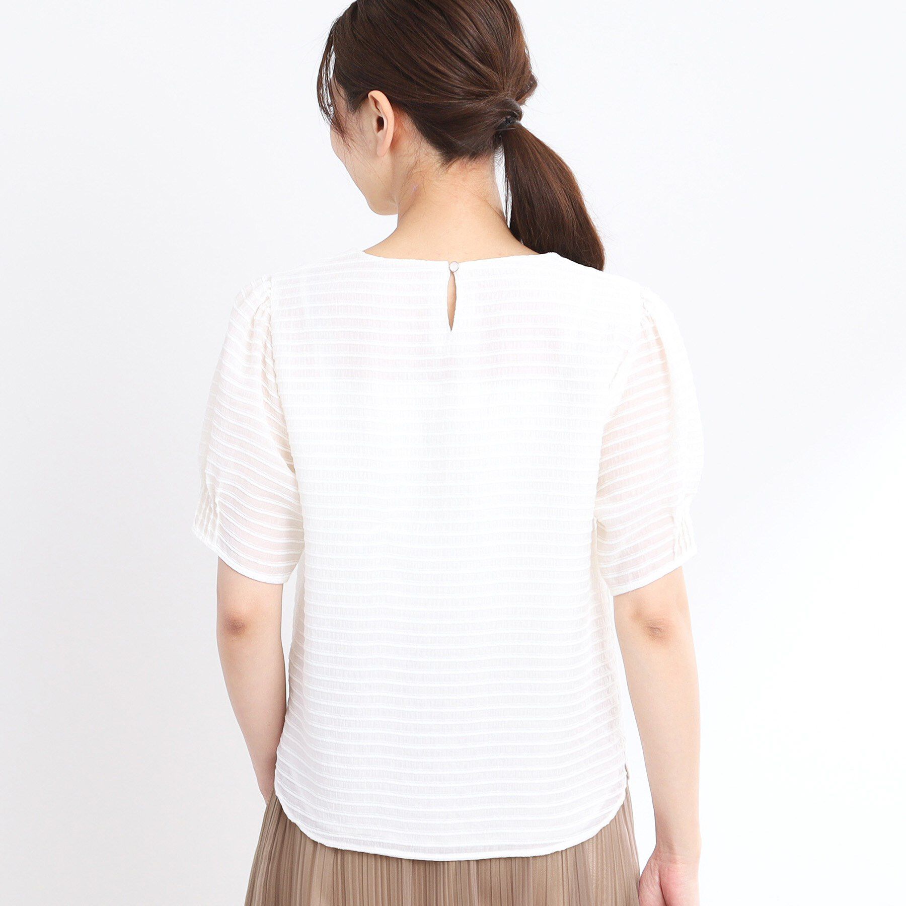 Reflect「【夏SALE／手洗い可】トゥインクルボーダーブラウス」|シャツ・ブラウス|