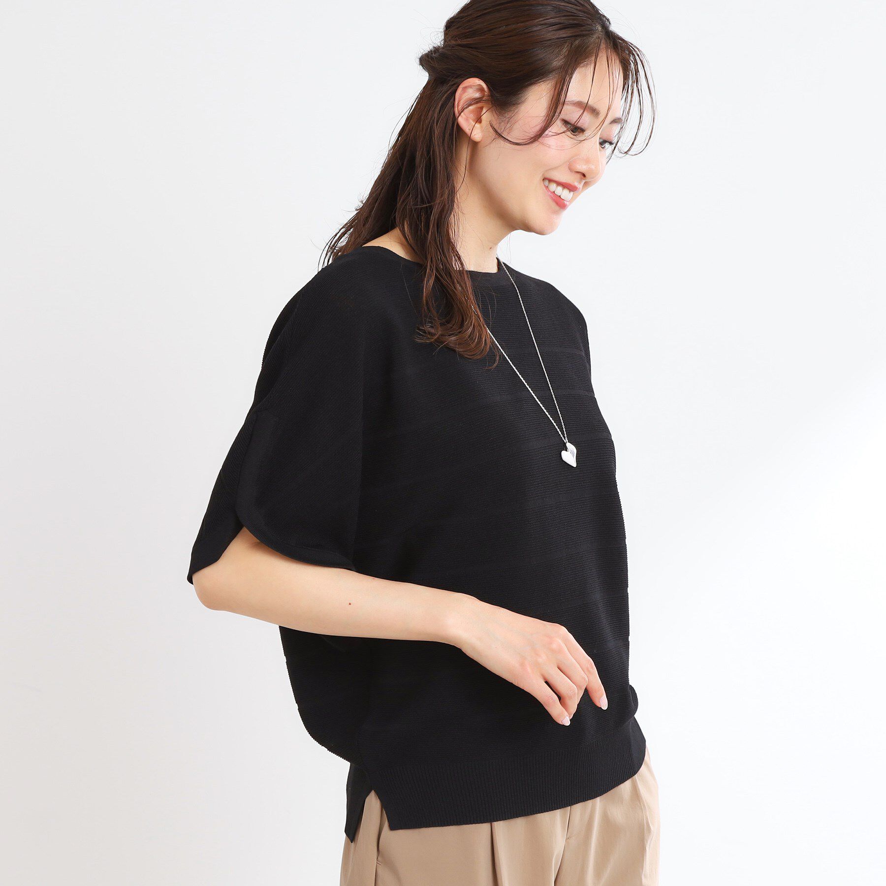 Reflect「ドライタッチプルオーバーニット」|ニット・セーター|ブラック(019)