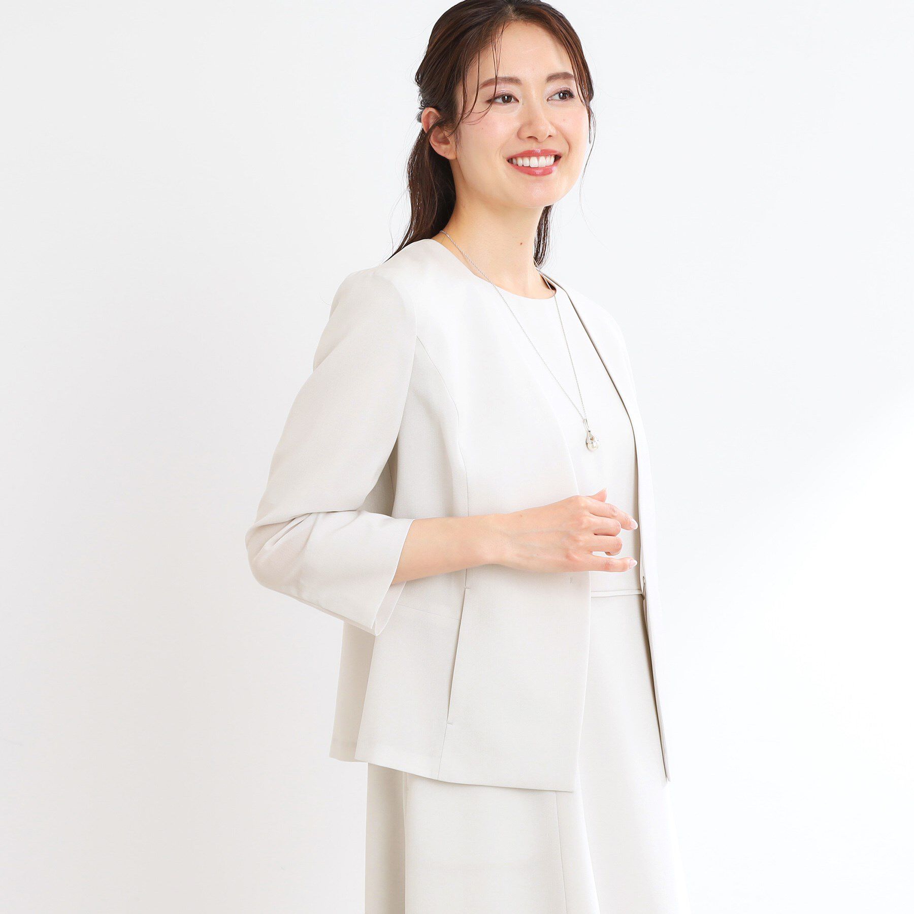 Reflect「【接触冷感／洗える／吸水速乾／夏のオケージョンに／セットアップ可】ノーカラージャケット」|ノーカラージャケット|