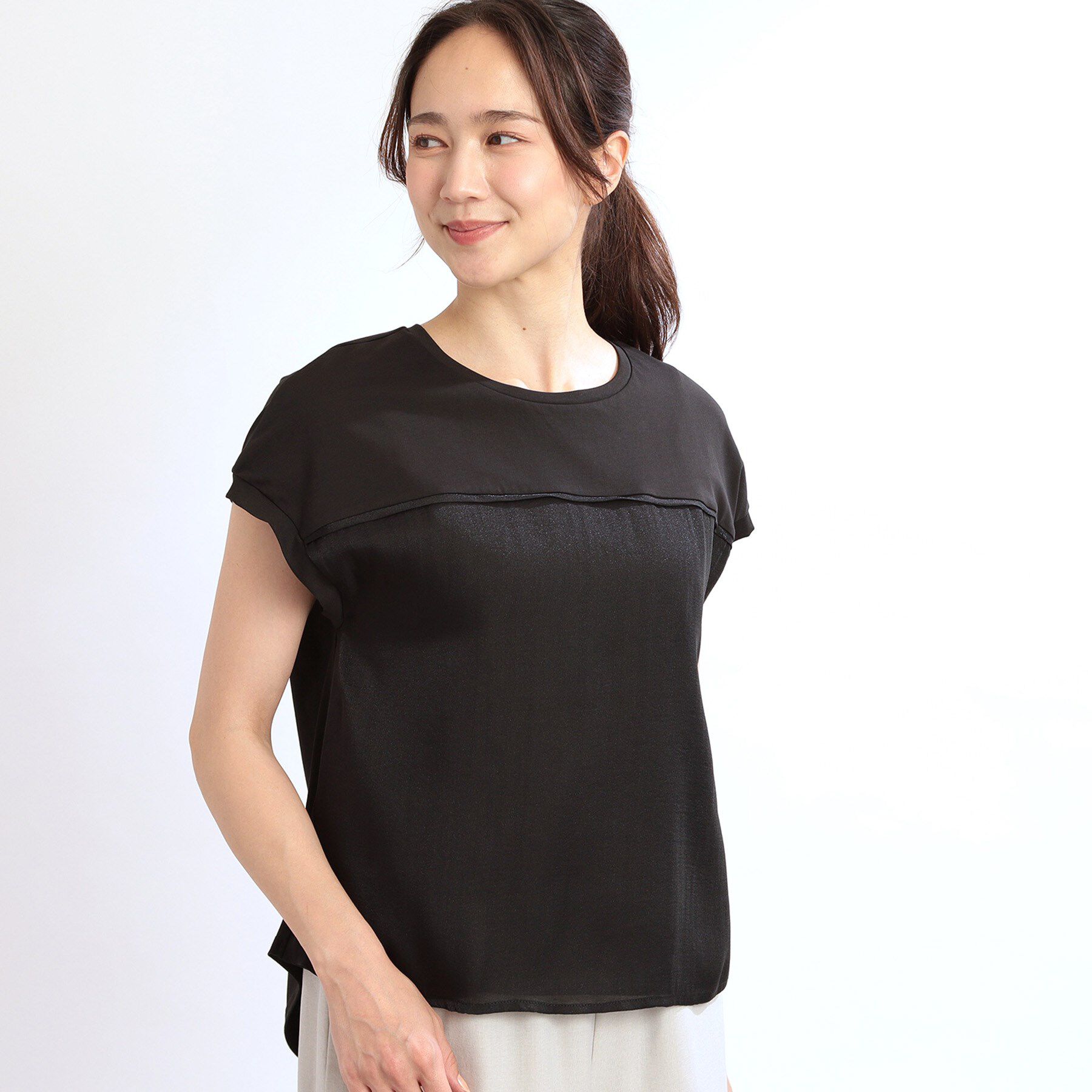 Reflect「ドッキングジャージトップス」|Tシャツ・カットソー|ブラック(019)