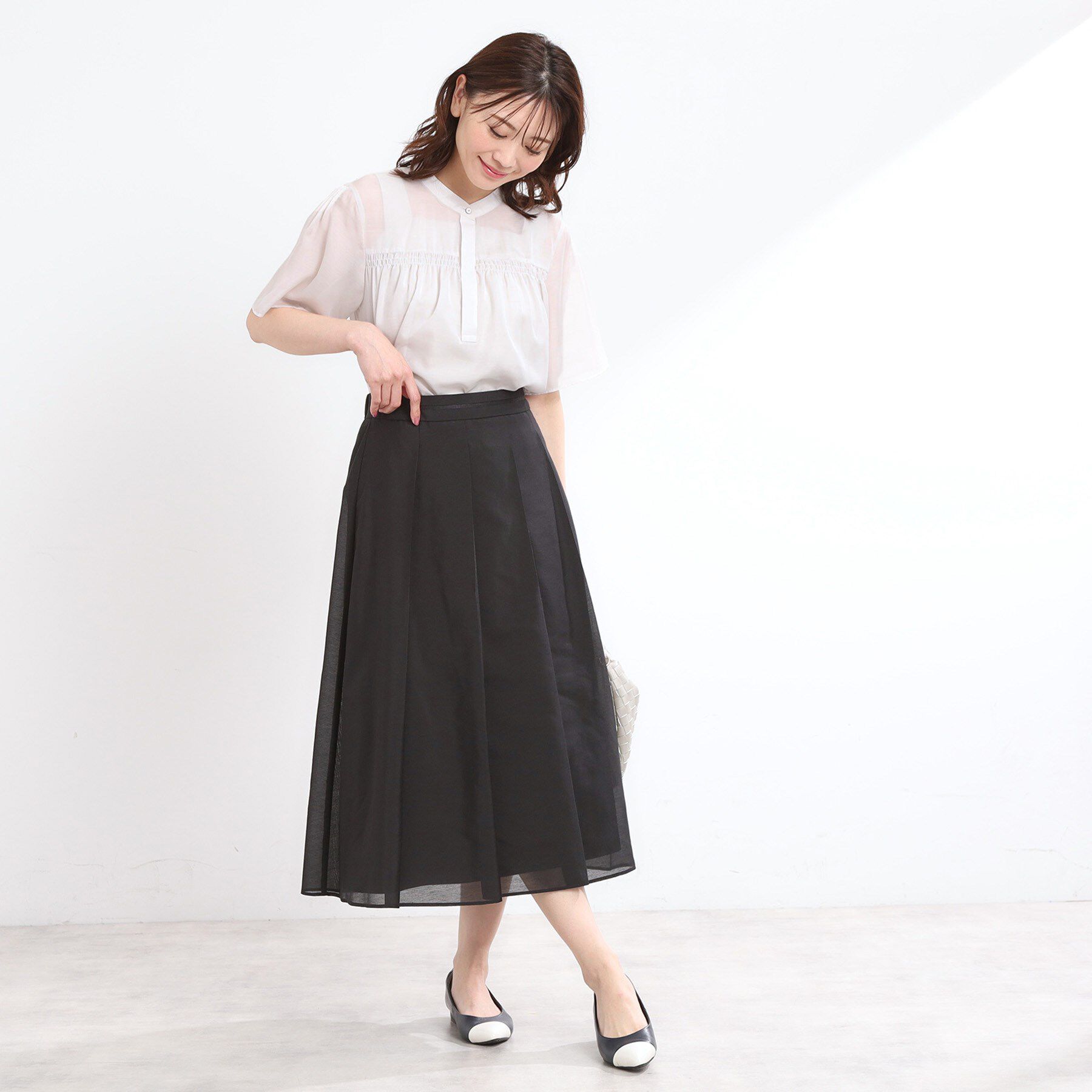 Reflect「【選べる5色◎／マシンウォッシュ可】シャーリングデザインブラウス」|シャツ・ブラウス|