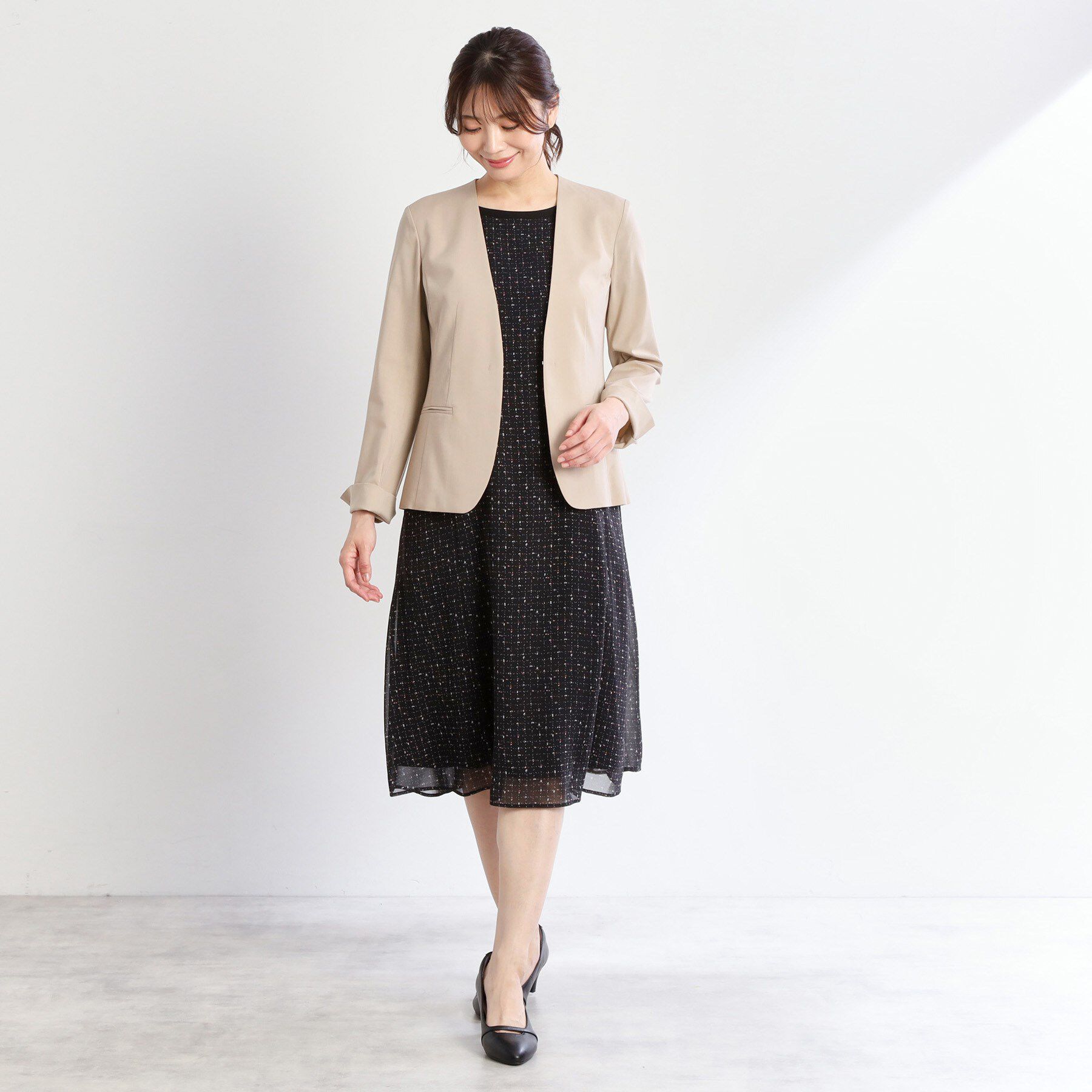 Reflect「【洗える／セットアップ可】ノーカラージャケット」|ノーカラージャケット|