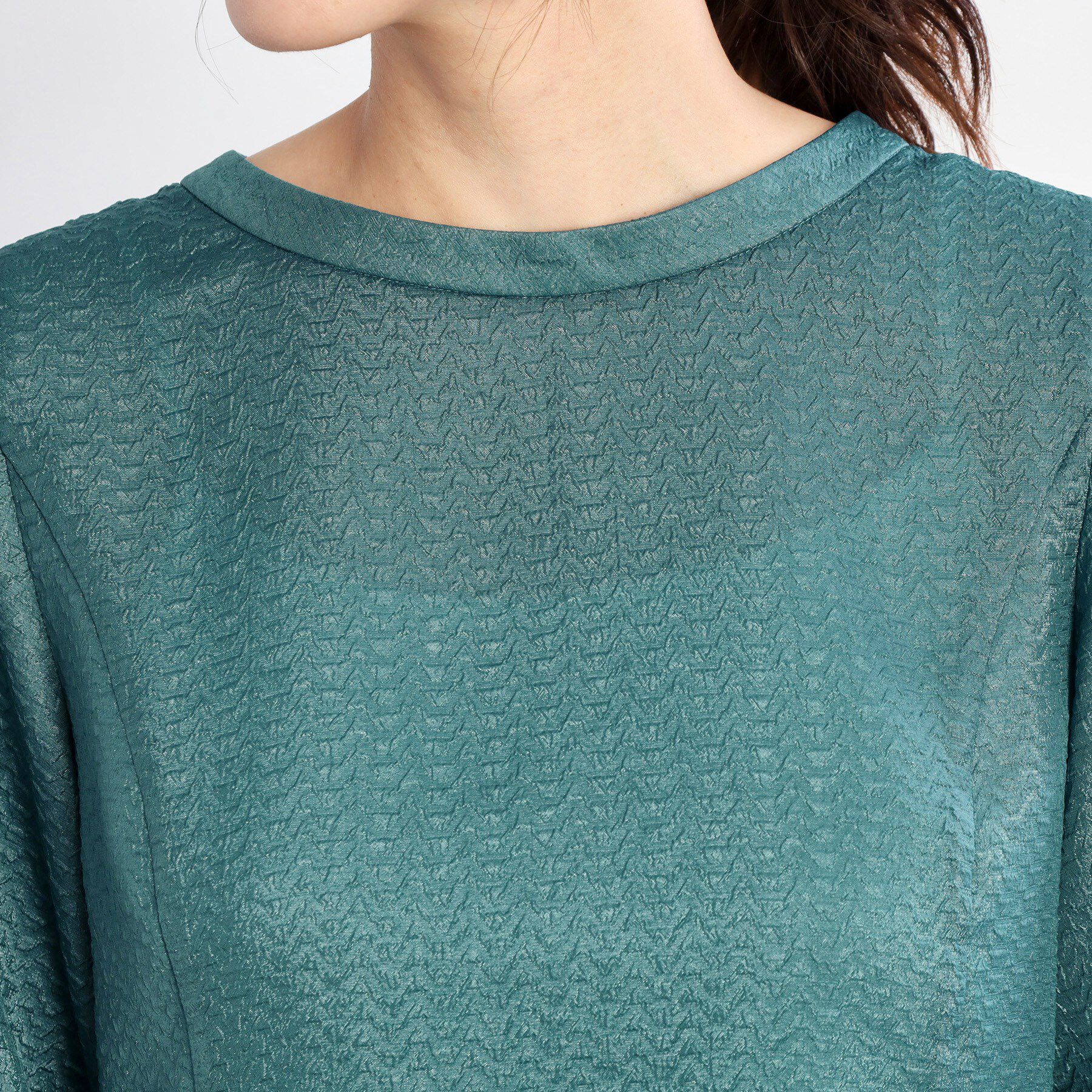 Reflect「【すっきり見え！長め丈】ペプラムデザインシアーブラウス」|シャツ・ブラウス|