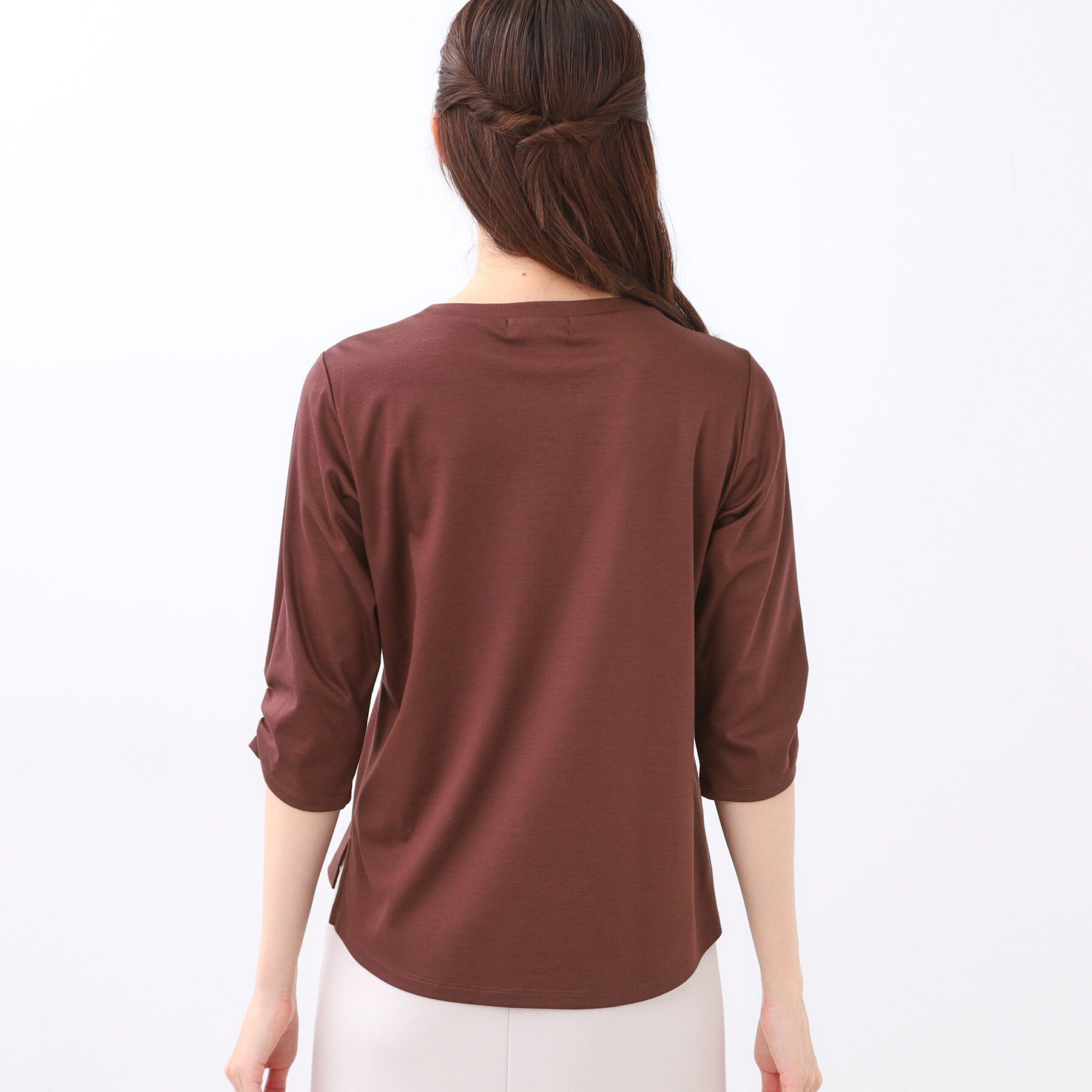 Reflect「【アウターを着てもすっきり／手洗い可／インナーにおすすめ◎】六分袖プルオーバージャージ」|Tシャツ・カットソー|