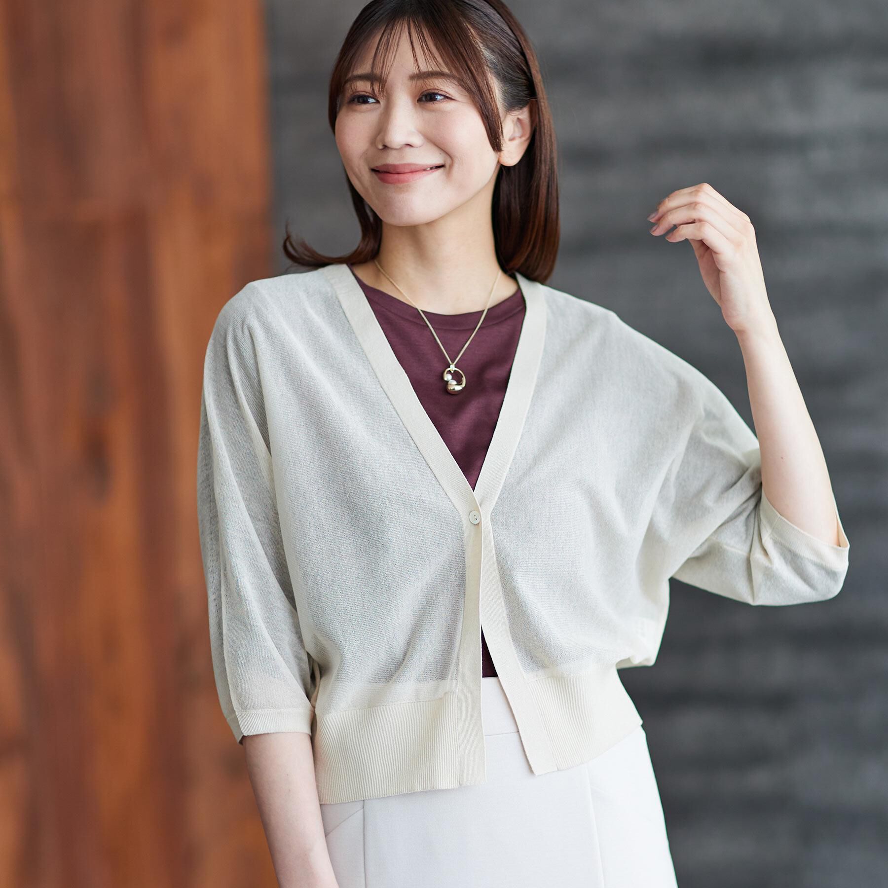 Reflect「【手洗い可】ボレロ風シアーカーディガン」|カーディガン|