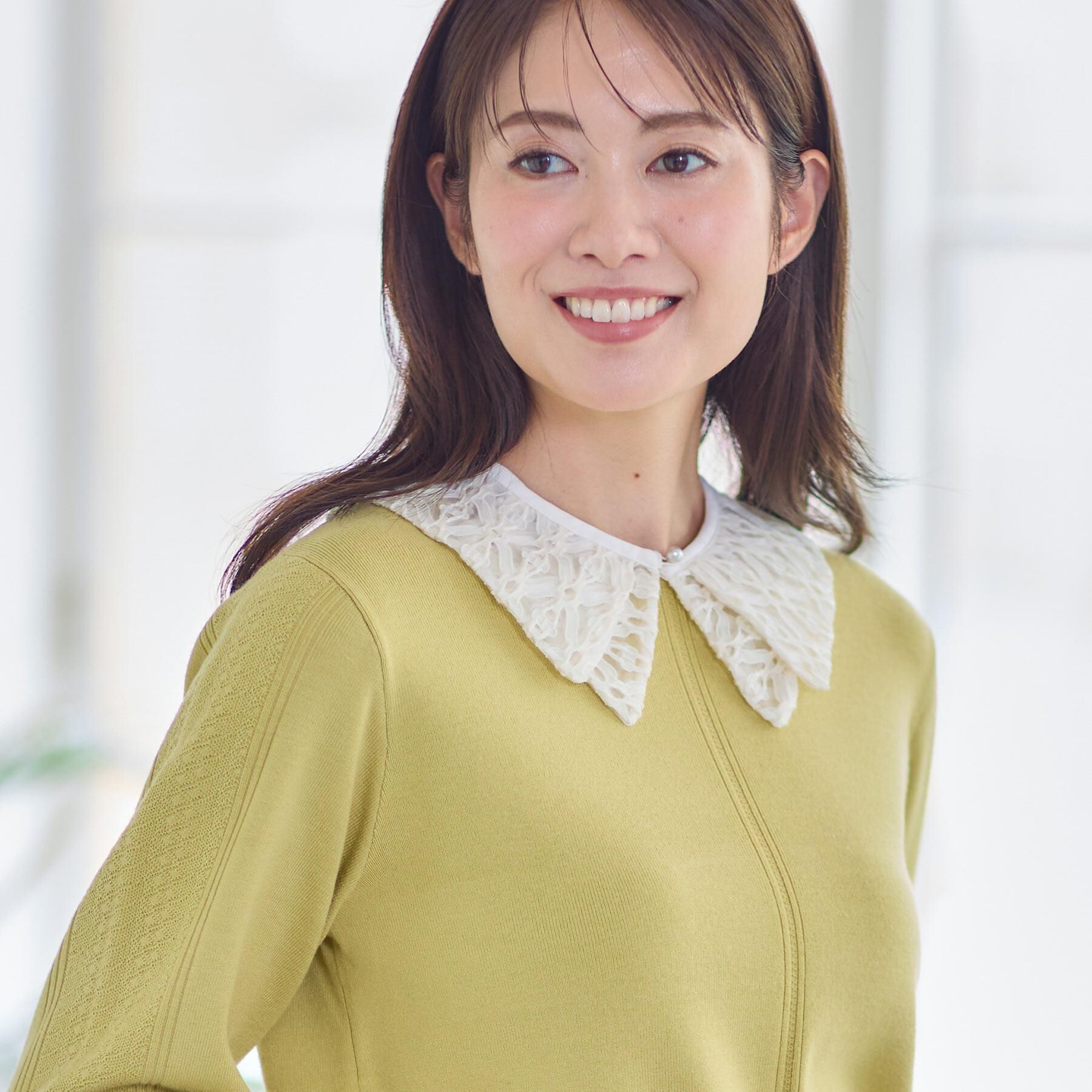 Reflect「【コーディネートのポイントに◎】パール調ボタン&times;レース付け衿」|その他|オフホワイト(003