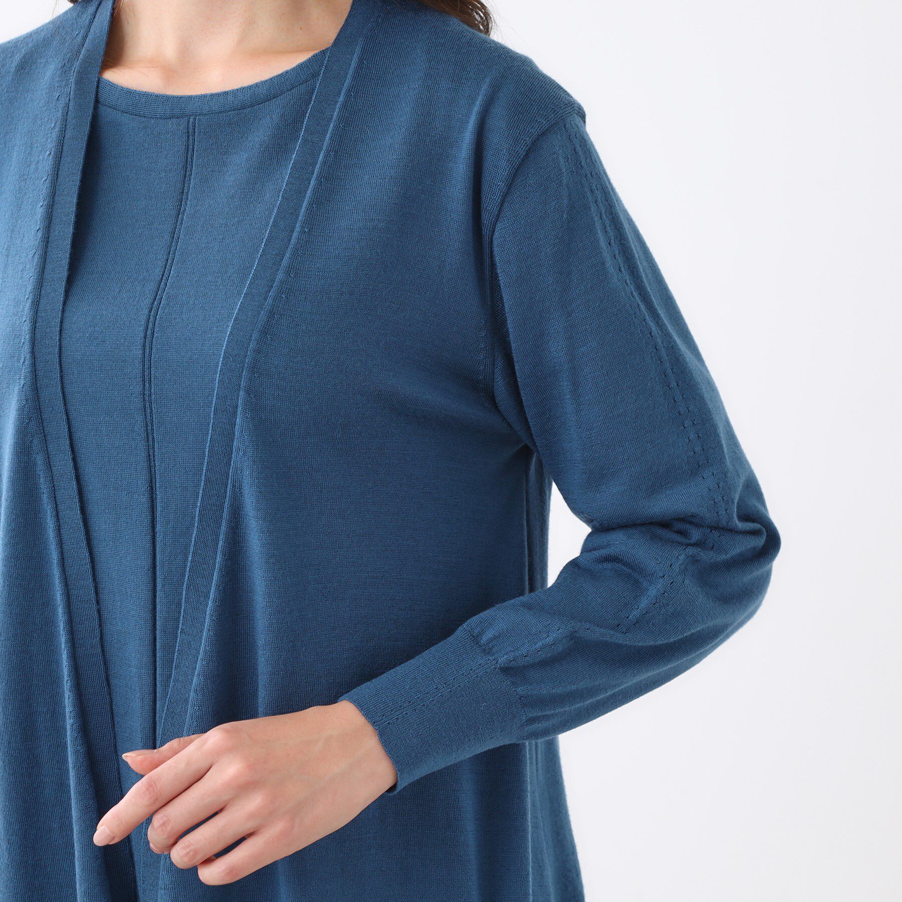 Reflect「【ちくちくしない／アンサンブル可／通勤におすすめ◎】オフボディ着流しカーディガン」|カーディガン|