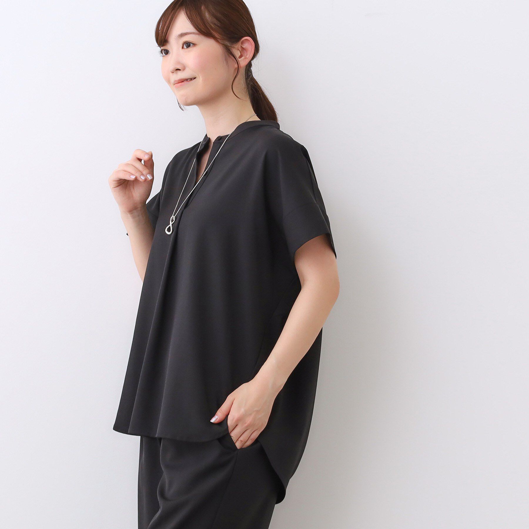 Reflect「【E‐QUALITY／ウエスト総ゴム／セットアップ／単品使いOK◎】ブラウス＋ストレートパンツセット」|スーツ|