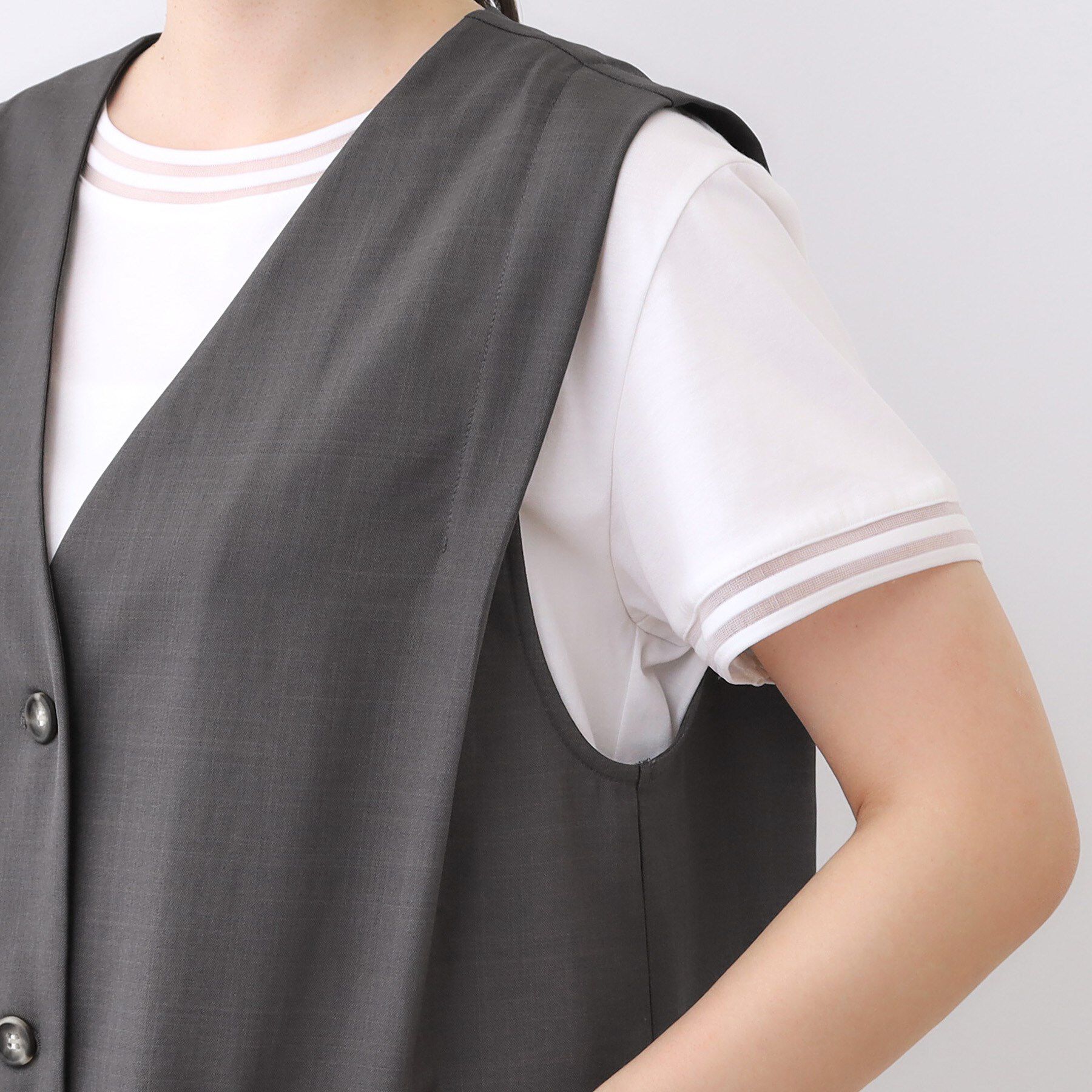 Reflect「【ウエスト総ゴム／セットアップ／単品使いOK◎】ベスト＋ストレートパンツセット」|スーツ|