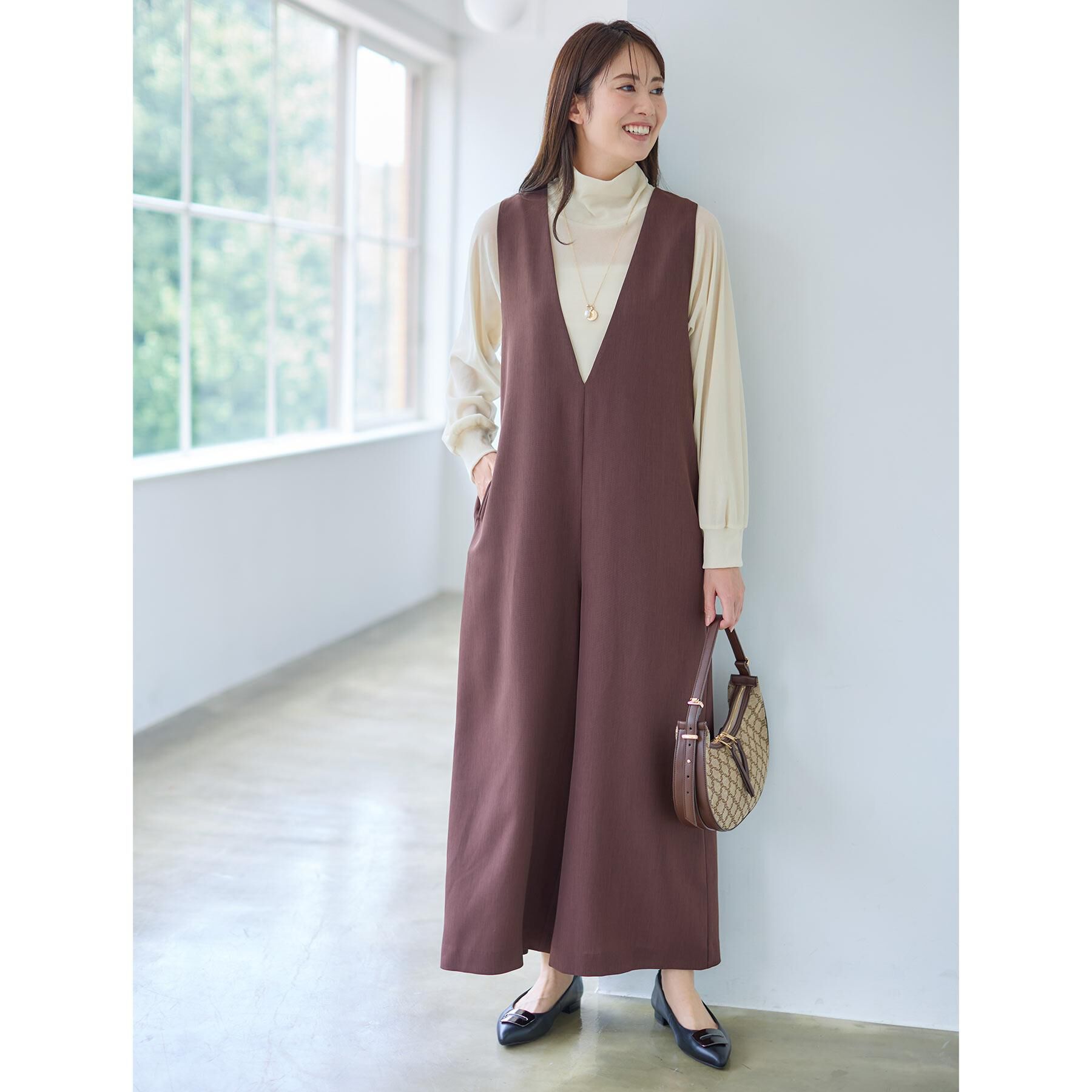 Reflect「【すっきり縦長シルエット】サロペットパンツ」|オールインワン|