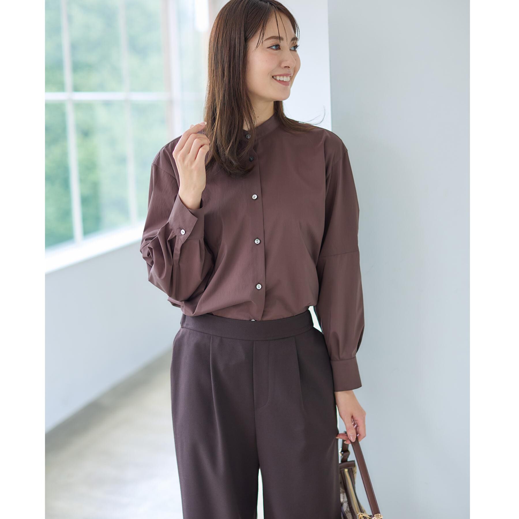 Reflect「【さらっと一枚で決まる／重ね着にもおすすめ◎】タックスリーブシャツブラウス」|シャツ・ブラウス|