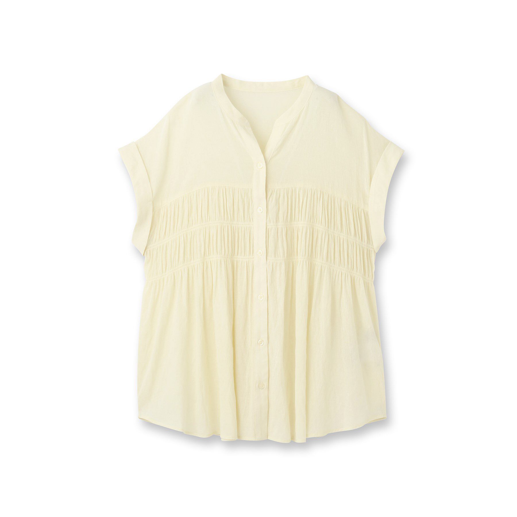 Reflect「【二の腕さりげなくカバー】シャーリングブラウス」|シャツ・ブラウス|