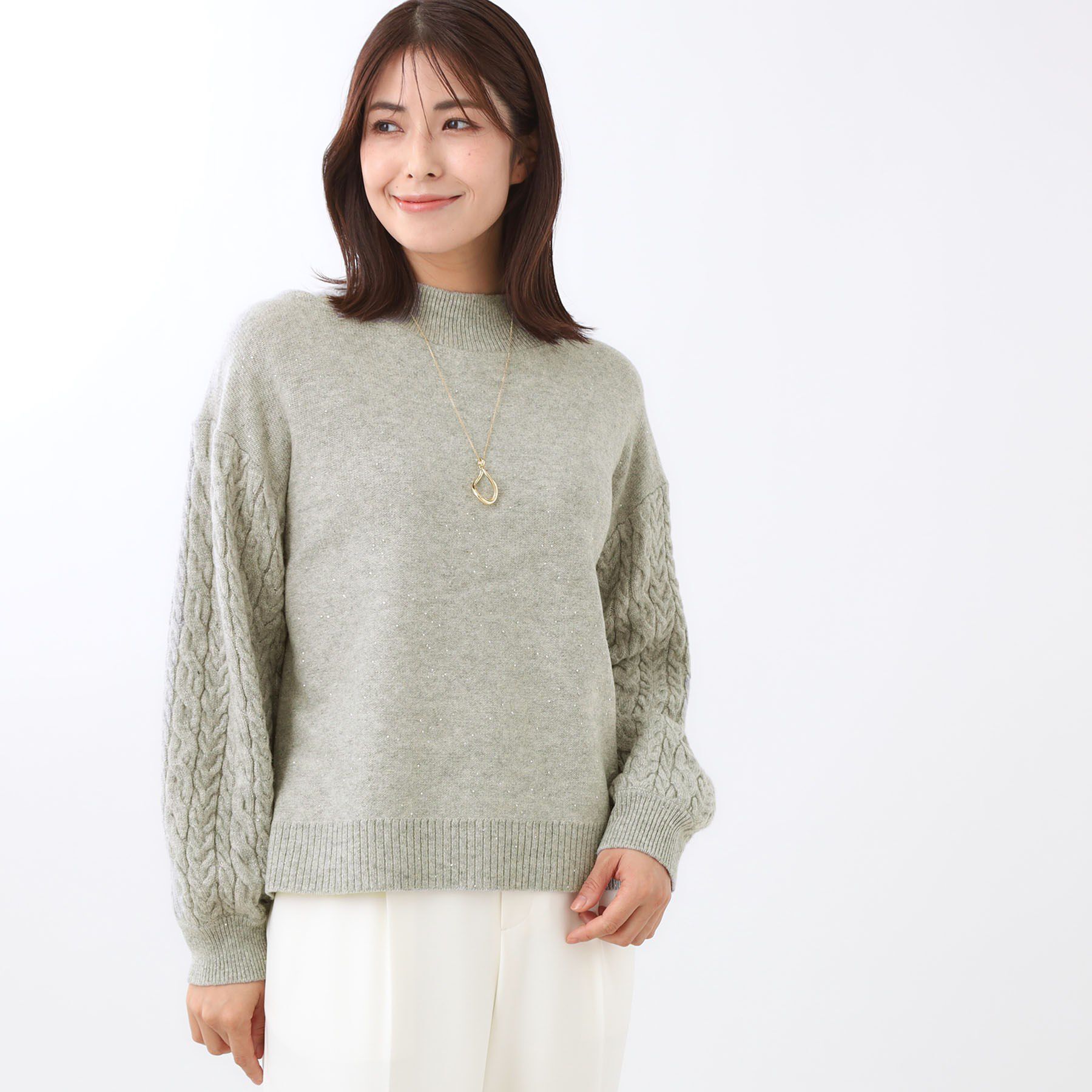 Reflect「【一枚で着映え◎／ゆったりシルエット】ラメ&times;スパンコールウール混ニット」|ニット・セーター|