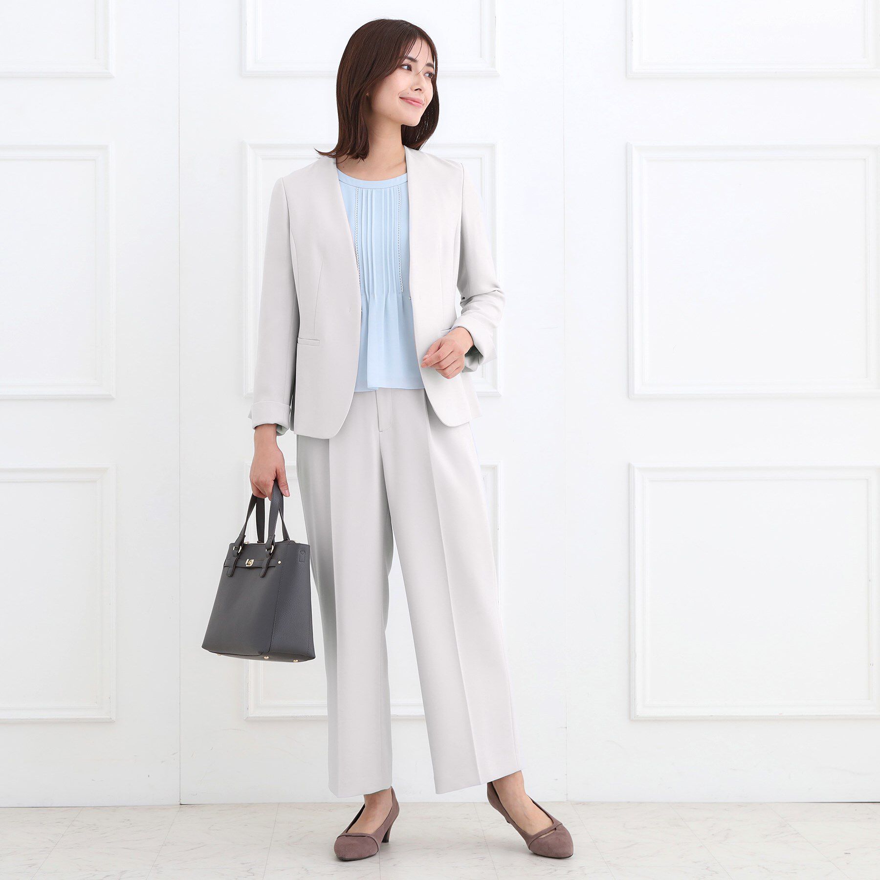 Reflect「【通勤／セットアップ可】ノーカラージャケット」|ノーカラージャケット|