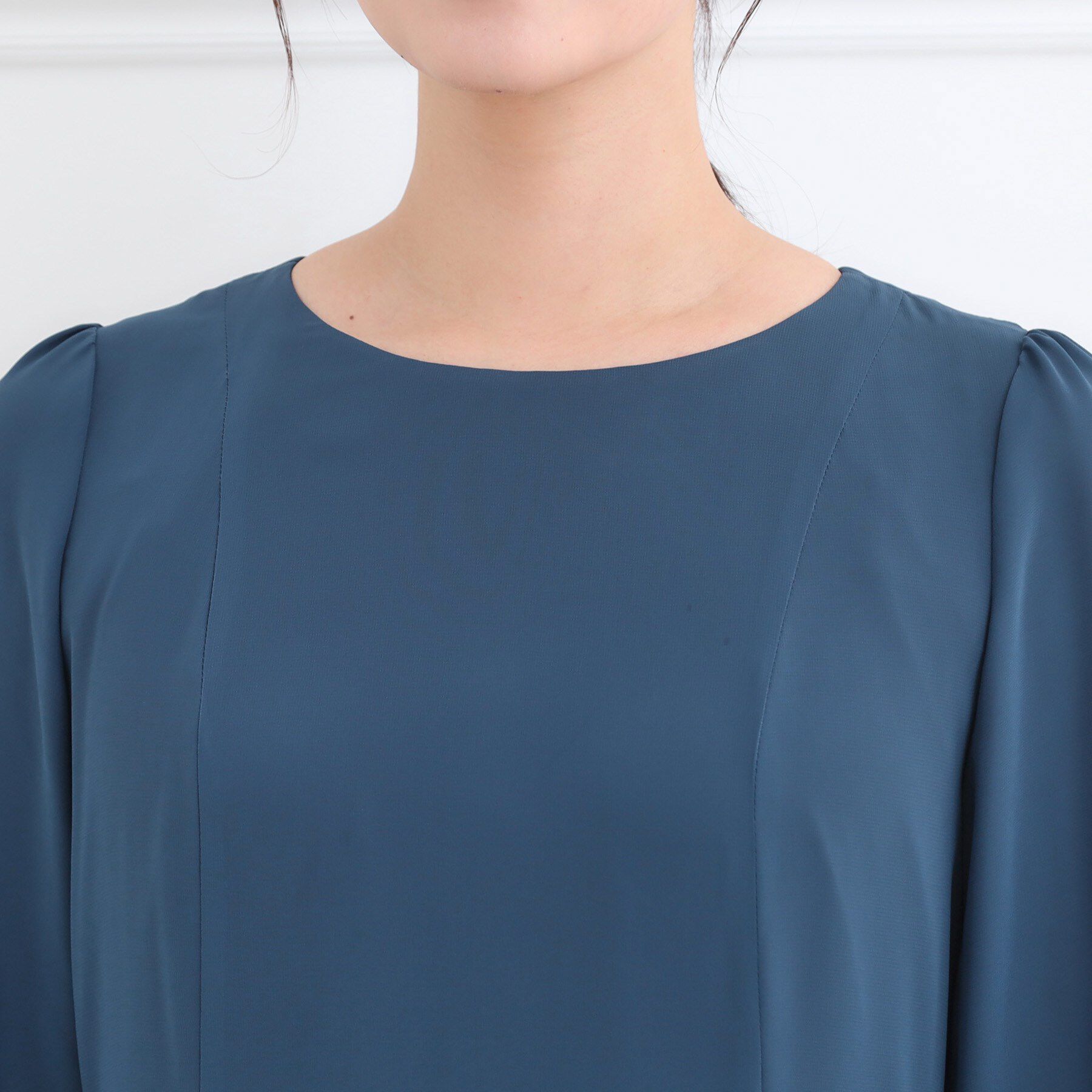 Reflect「【お仕事に◎】シフォン&times;幾何柄レースプリーツワンピース」|ワンピース|