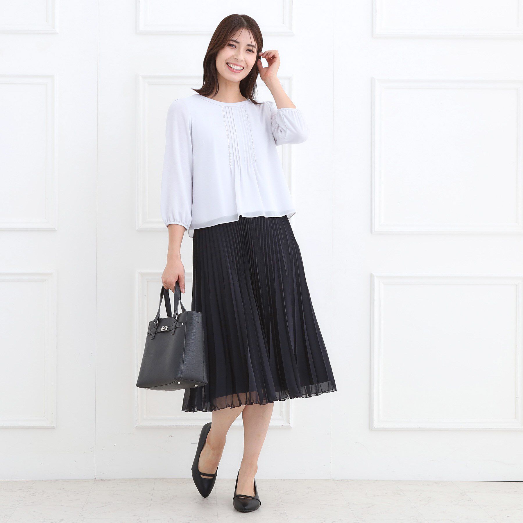 Reflect「【お仕事に◎】シフォンジョーゼットプリーツスカート」|スカート|