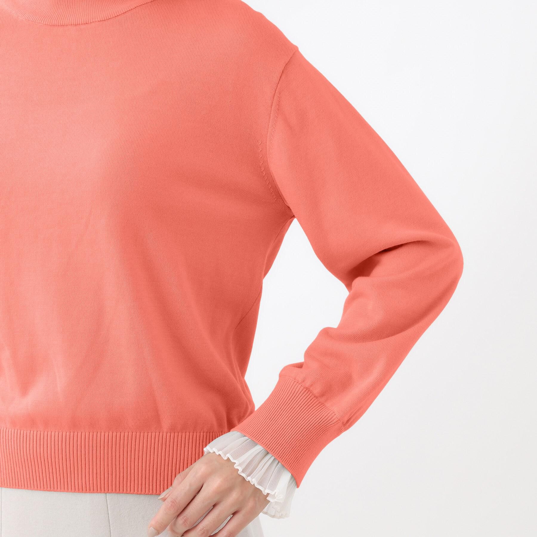 Reflect「【秋映え／重ね着風スタイルに◎】フリルプリーツスリーブニット」|ニット・セーター|