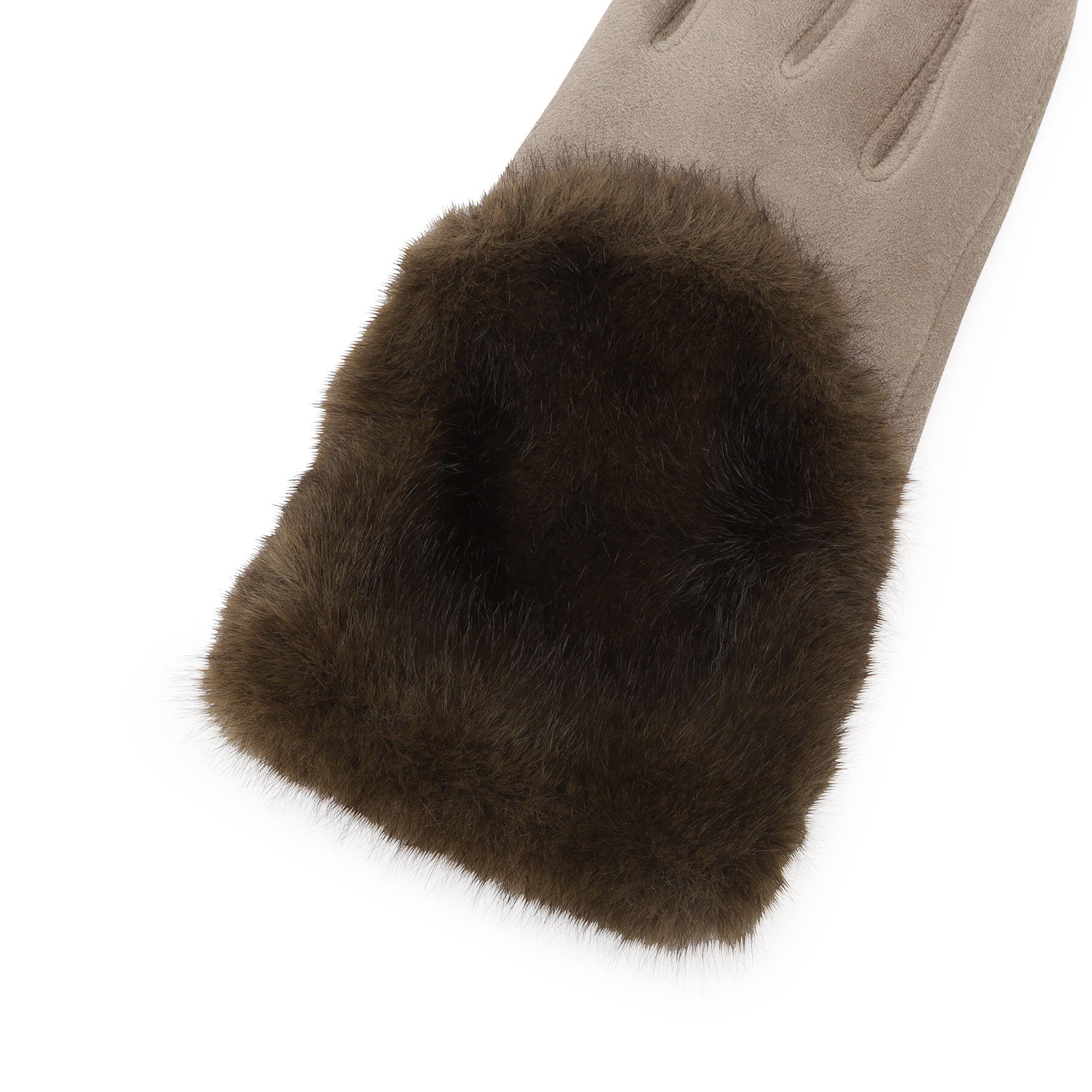 Reflect「【着用したままスマホが使用できる◎】スエード調&times;フェイクファーグローブ」|手袋|