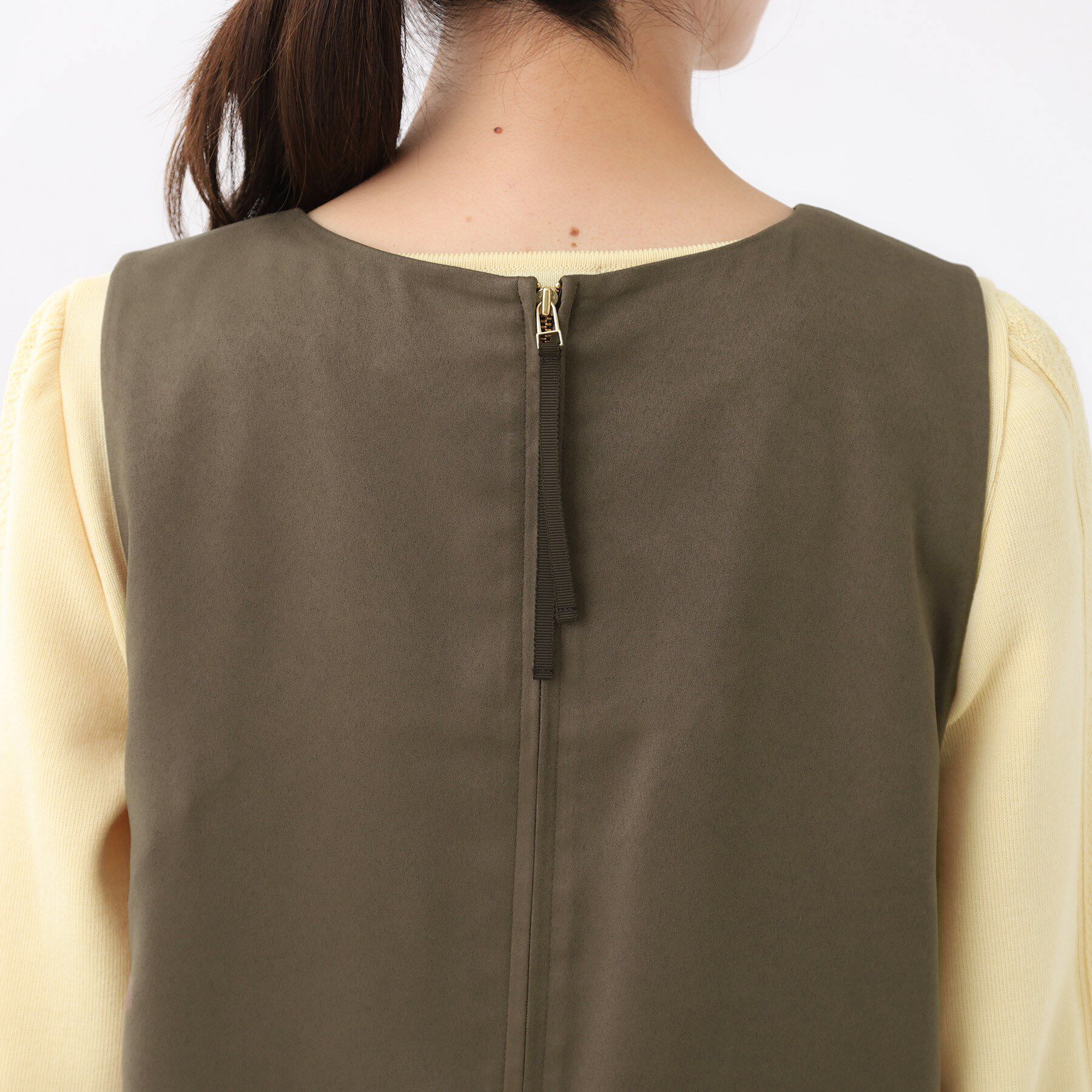 Reflect「【すっきりシルエット】スエードライクジャンパースカ―ト」|ワンピース|