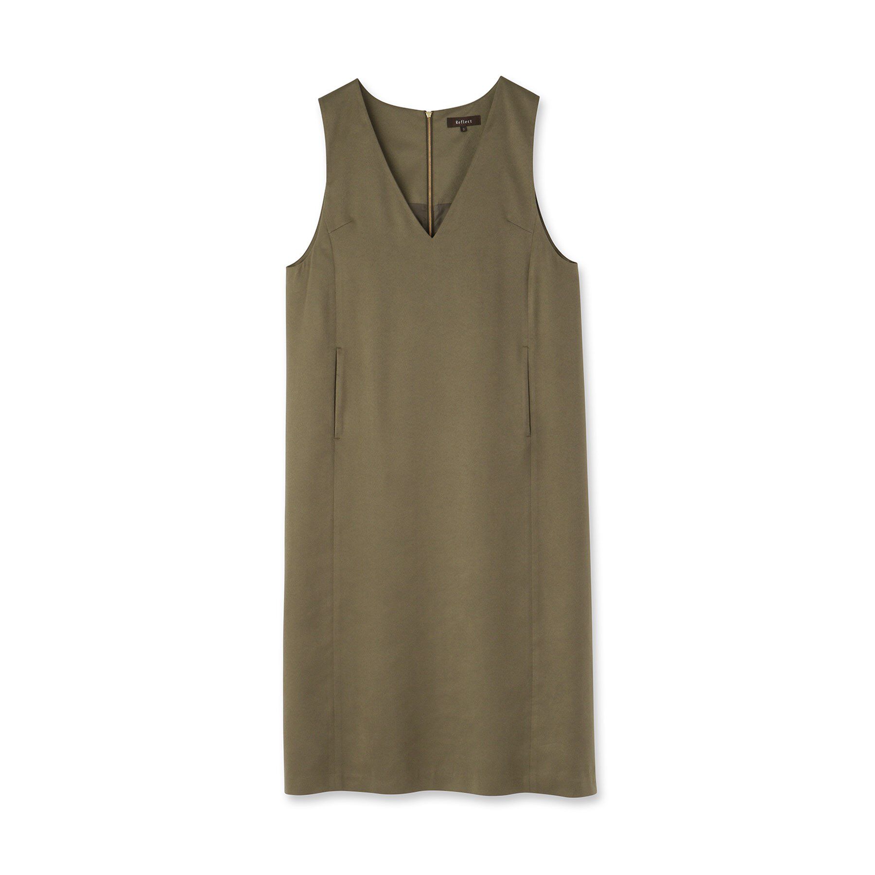 Reflect「【すっきりシルエット】スエードライクジャンパースカ―ト」|ワンピース|