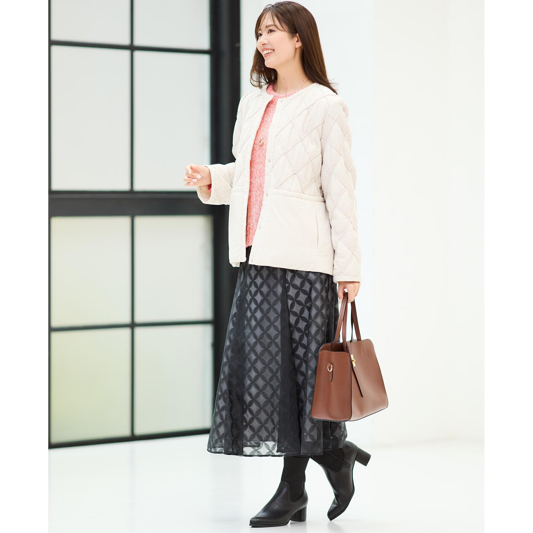 Reflect「【気軽な羽織に◎】中綿キルティングショートコート」|ダウン|