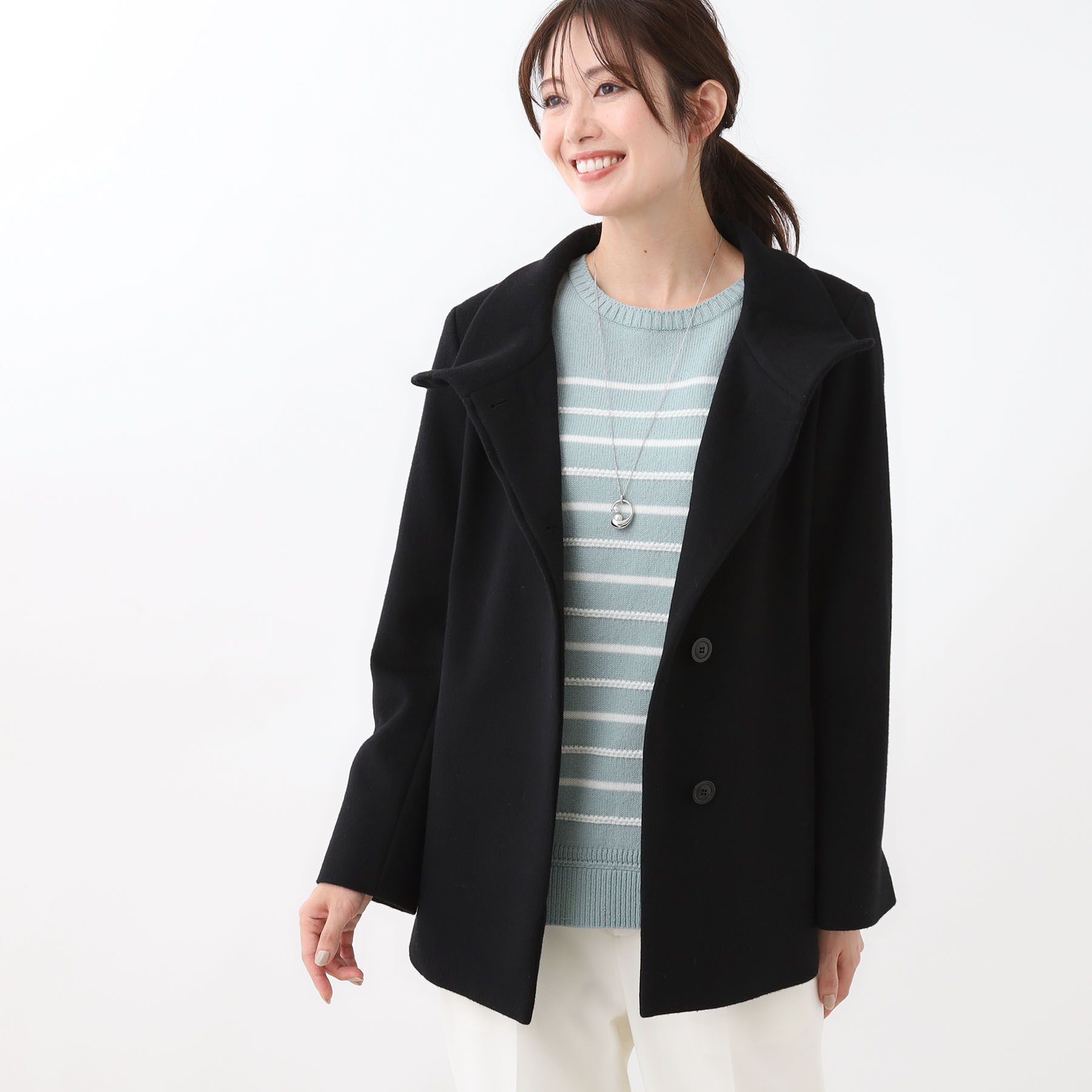 Reflect「【衿が顔に当たらない◎】スタンドネックミドルコート」|その他|ブラック(019)