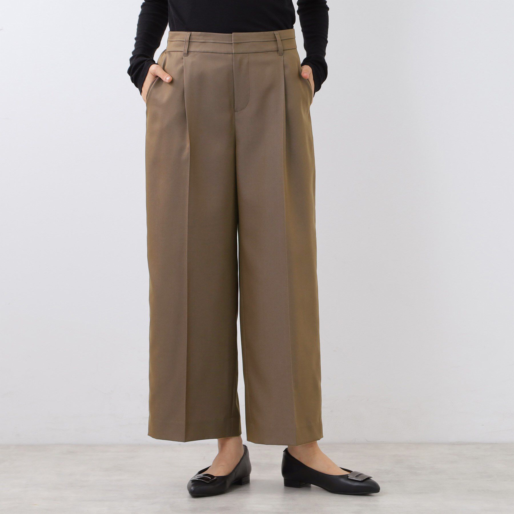 Reflect「【キレイめもカジュアルスタイルも◎】ストレートワイドシルエットパンツ」|その他|ブラウン(043)