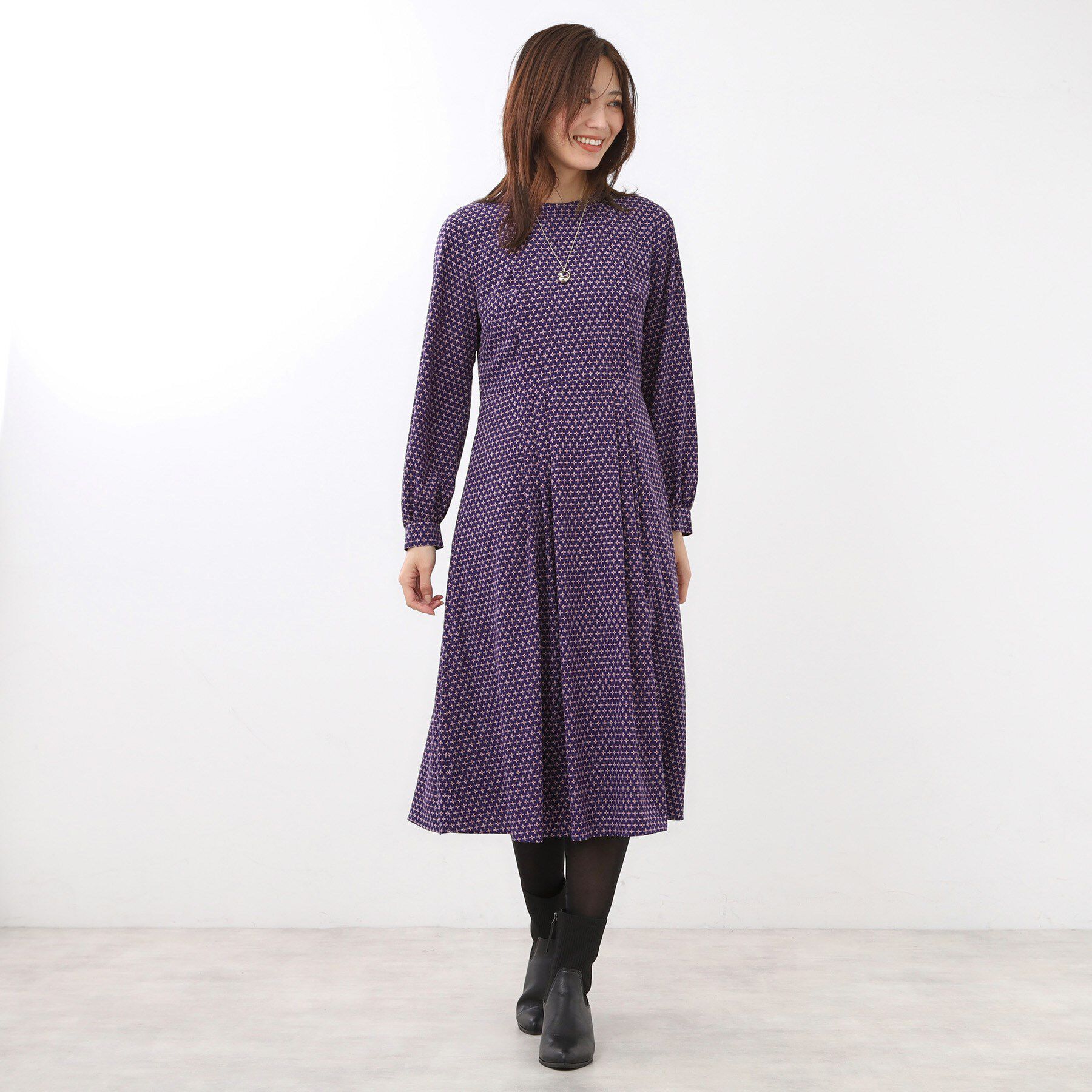 Reflect「【通勤にもお出かけにも◎】ジオメプリントクラシカルワンピース」|ワンピース|