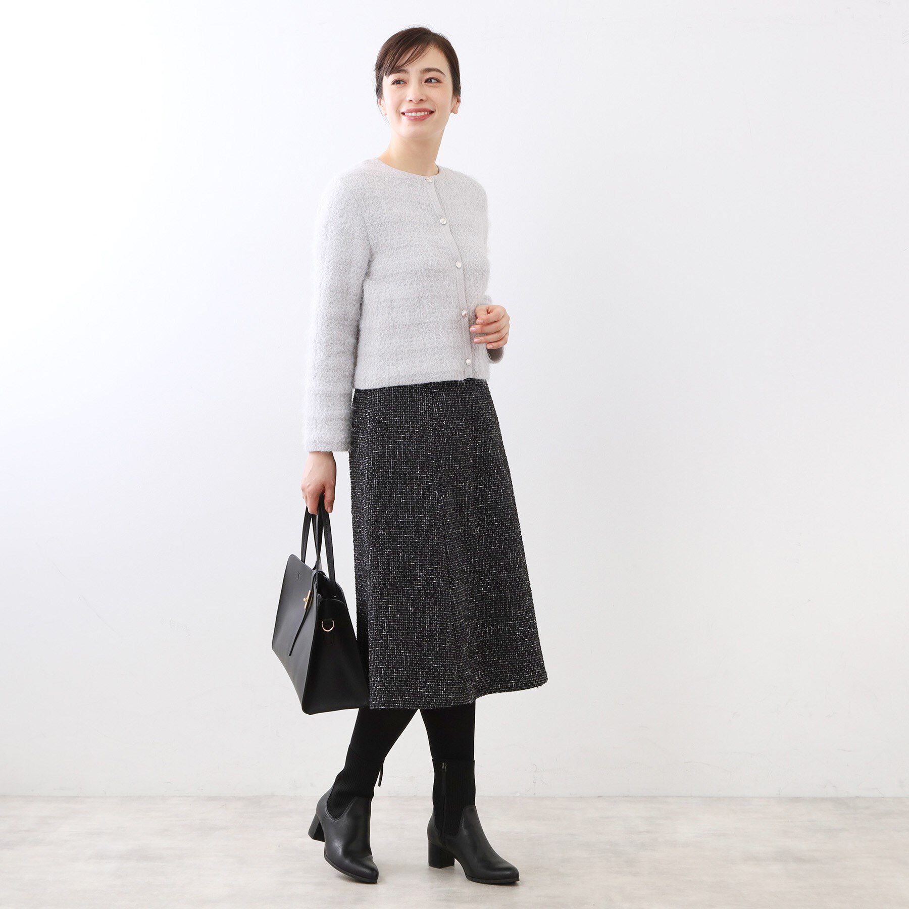 Reflect「【広がりすぎない／美シルエット◎】ツイードフレアスカート」|スカート|