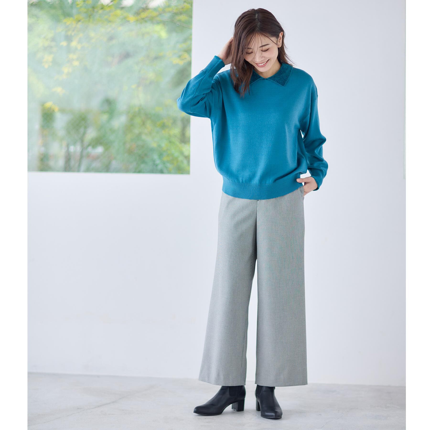 Reflect「【着映え◎】衿つきニットトップス」|ニット・セーター|